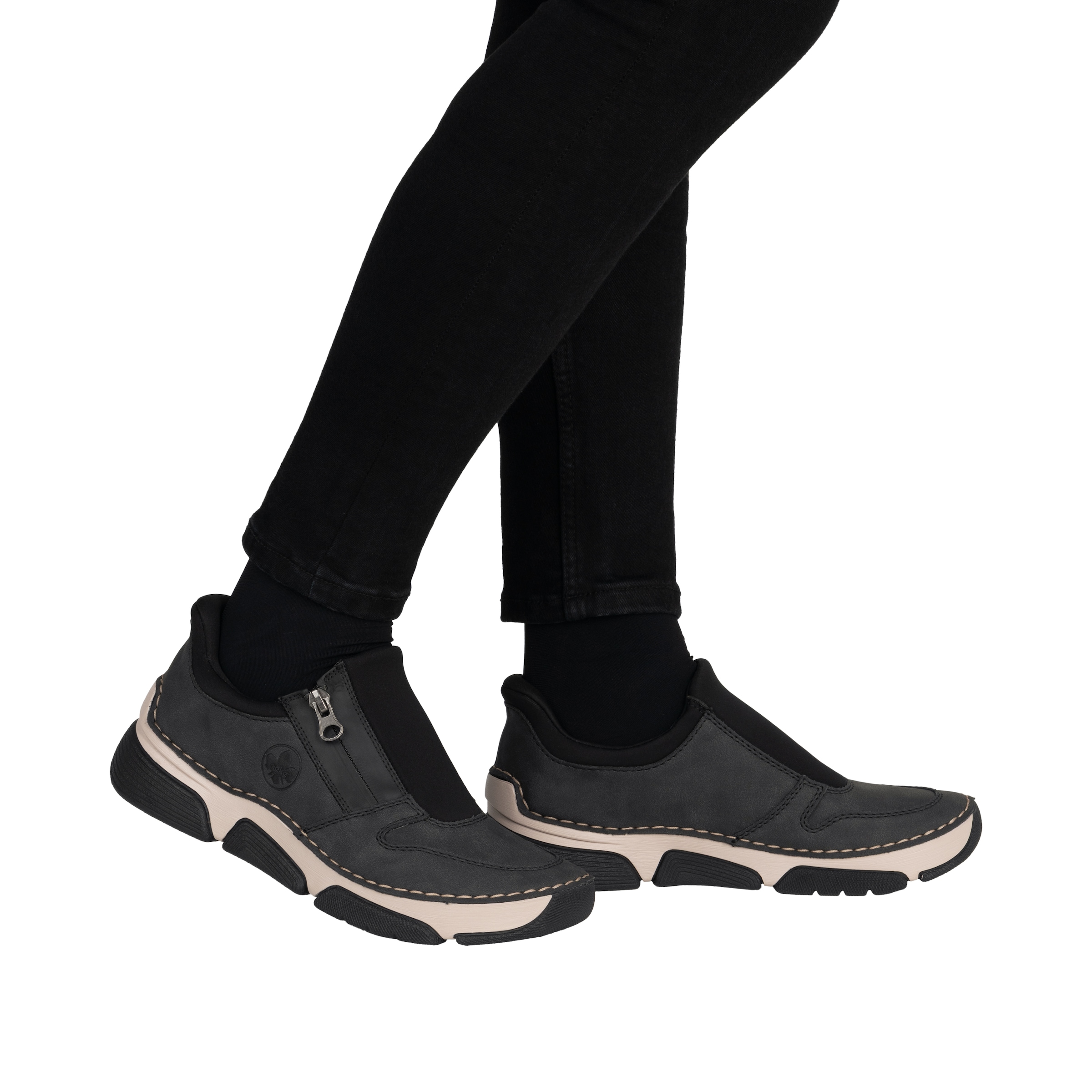 Rieker Baskets slip-on »Ready2GO«  chaussure basse, sneaker décontracté avec fermeture éclair latérale