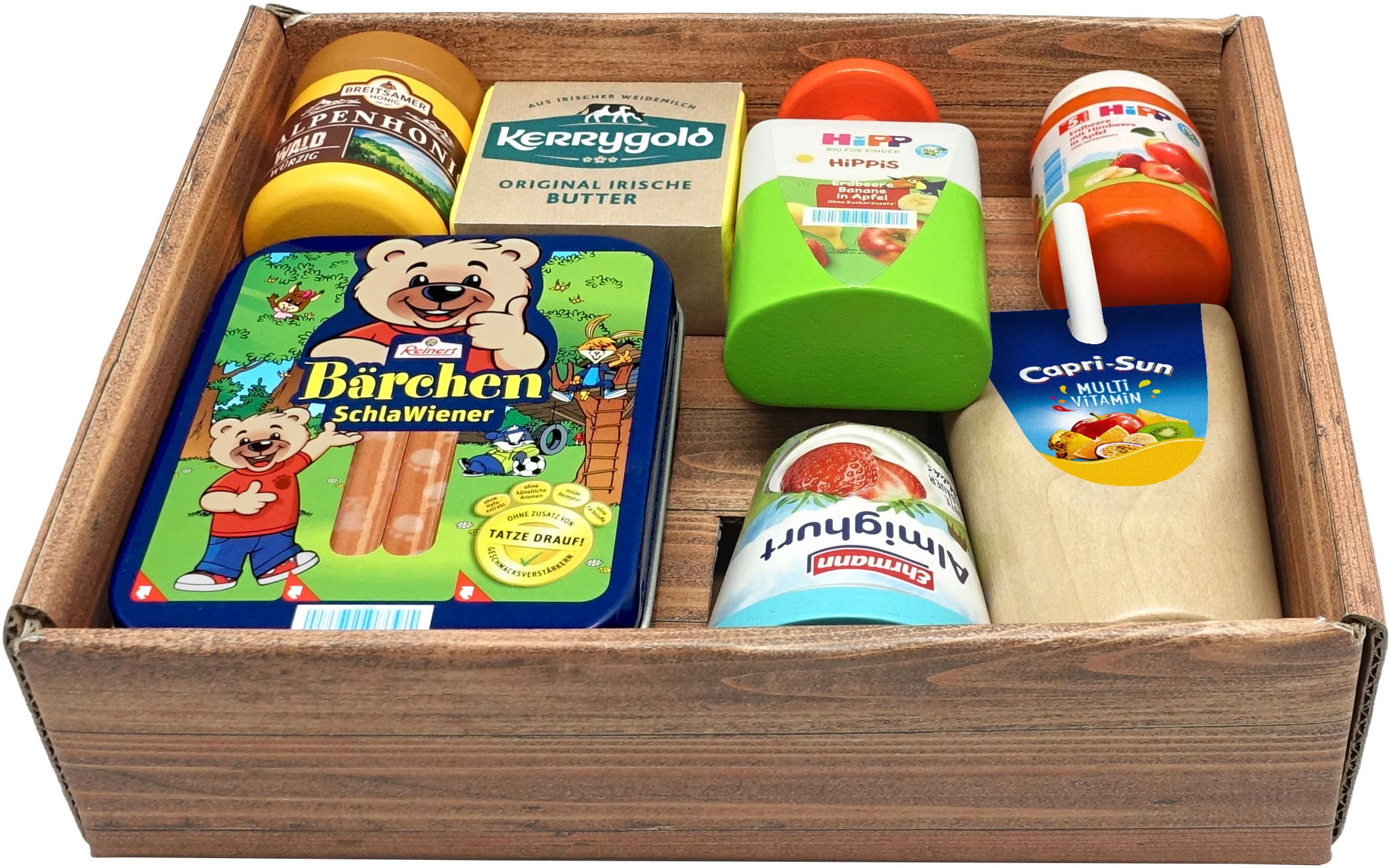 Tanner Kaufladensortiment »Grosses Kaufladen Set aus Holz mit 7 Markenminiaturen« aus Holz, FSC® - schützt Wald