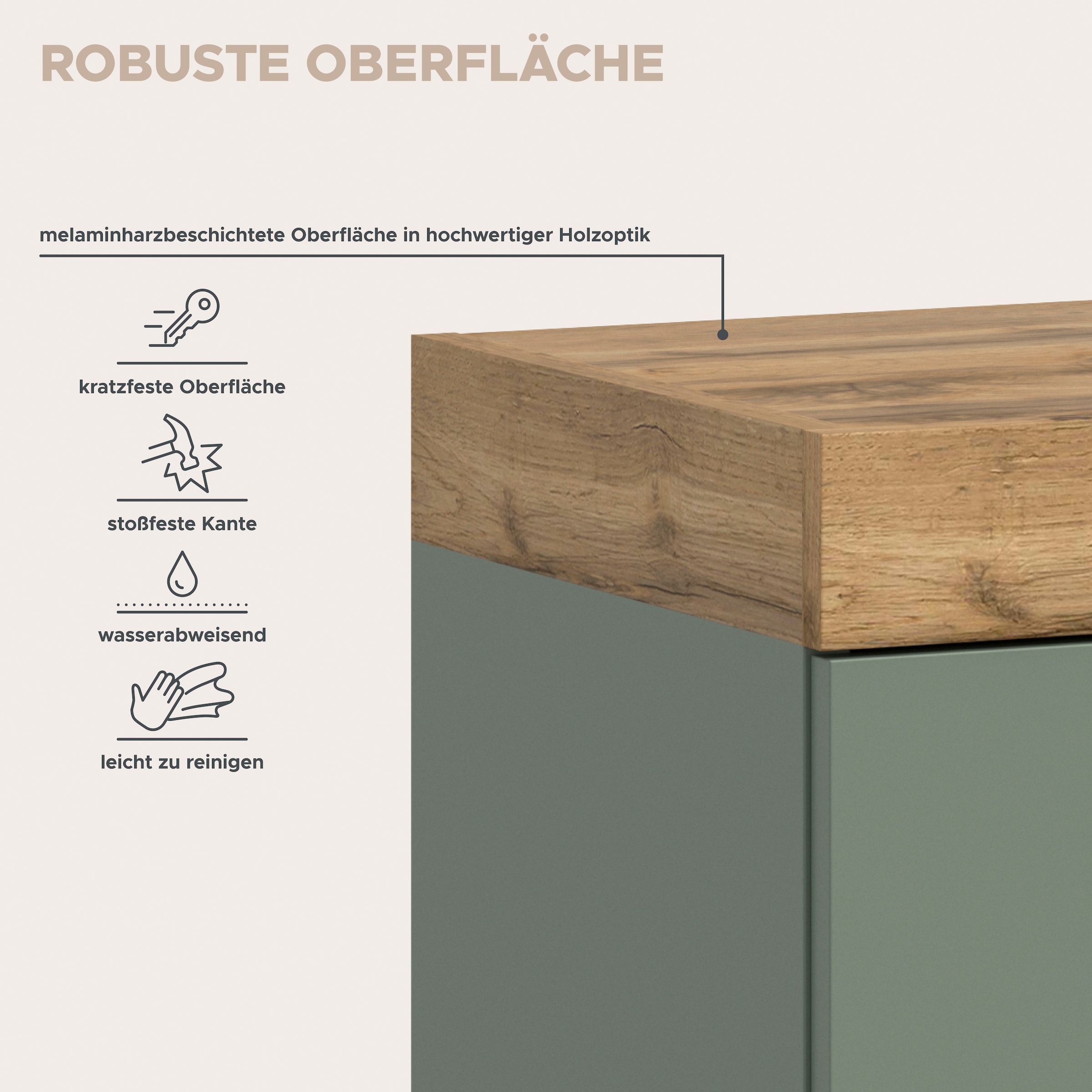GOODproduct Buffet haut »MAMBO, TOPSELLER!, Höhe 115 cm, in verschiedenen Farben erhältlich« 2 farbige Ausführung, in verschiedenen Farben erhältlich, 1 cuis tlg. Kommode, Sideboard, Wohnzimmer, Schlafzimmer