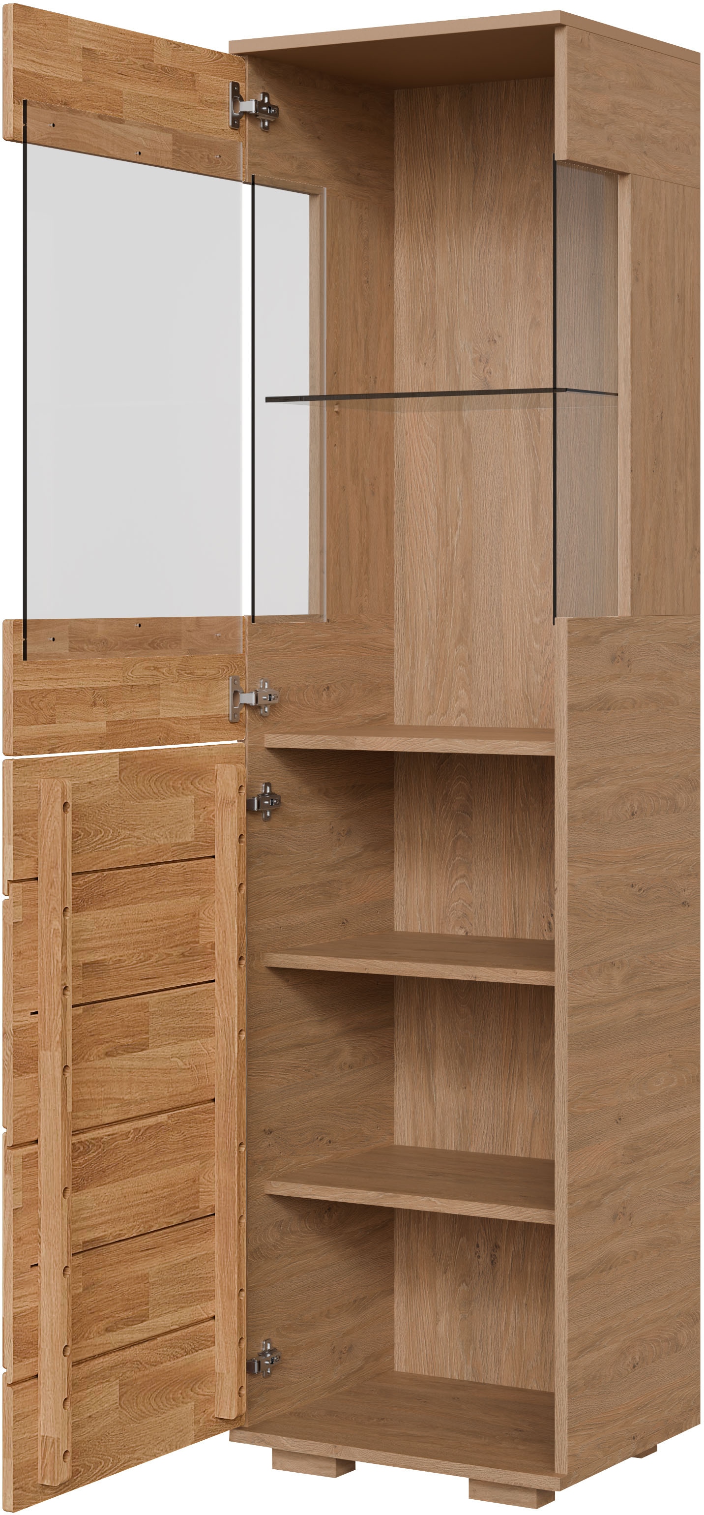 GOODproduct Wohnwand »VETRO: besteht aus 2 Vitrinen, 1 Sideboard & 1 Wandregal, Wohnzimmer.« 4 Stk. tlg.