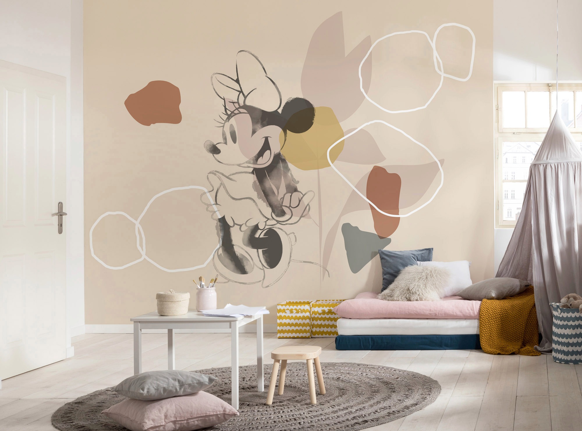 Komar Papier peint intissé »Digitaldruck Vlies -  Minnie Soft Shapes - Grösse 350 x 280 cm« imprimé Kinderzimmer