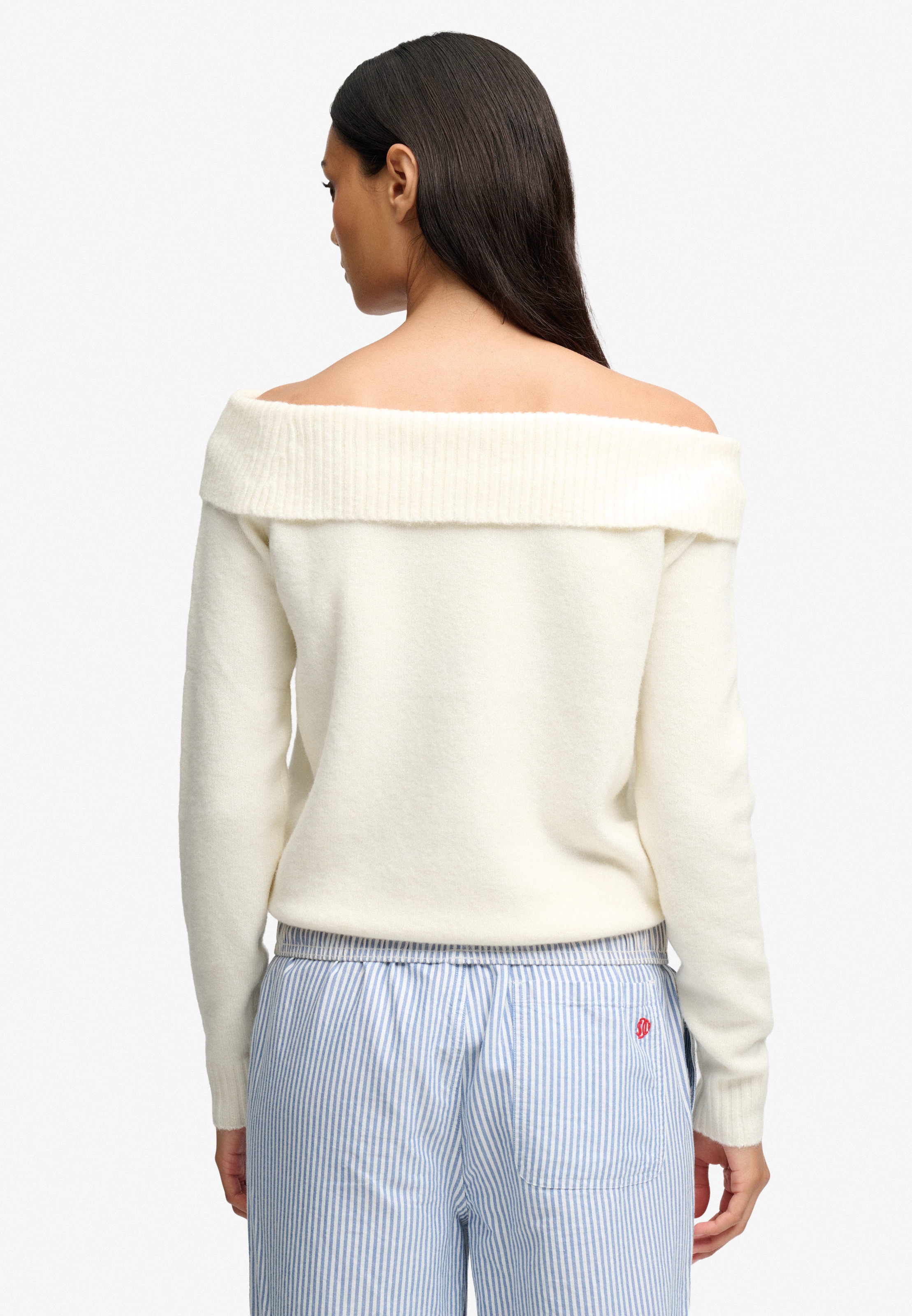 Superdry Pull en tricot »BARDOT KNITTED JUMPER« mélange de matériaux, de haute qualité avec teneur en laine
