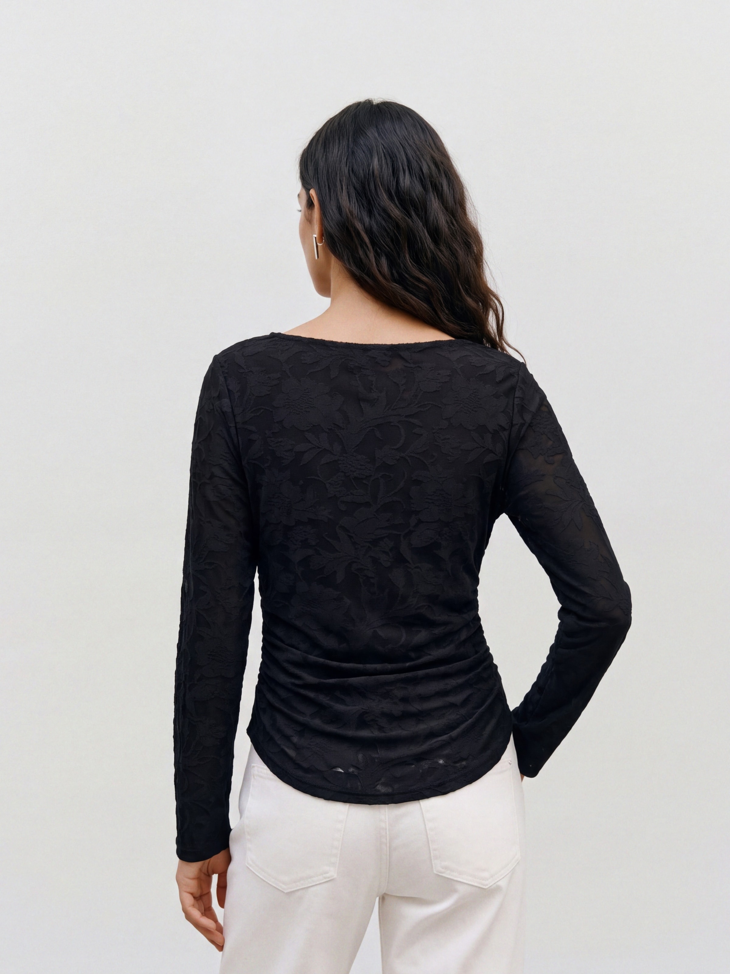 Vero Moda Langarmshirt »VMLAYLA LS GATHERING TOP JRS NOOS« Materialmix, regular fit