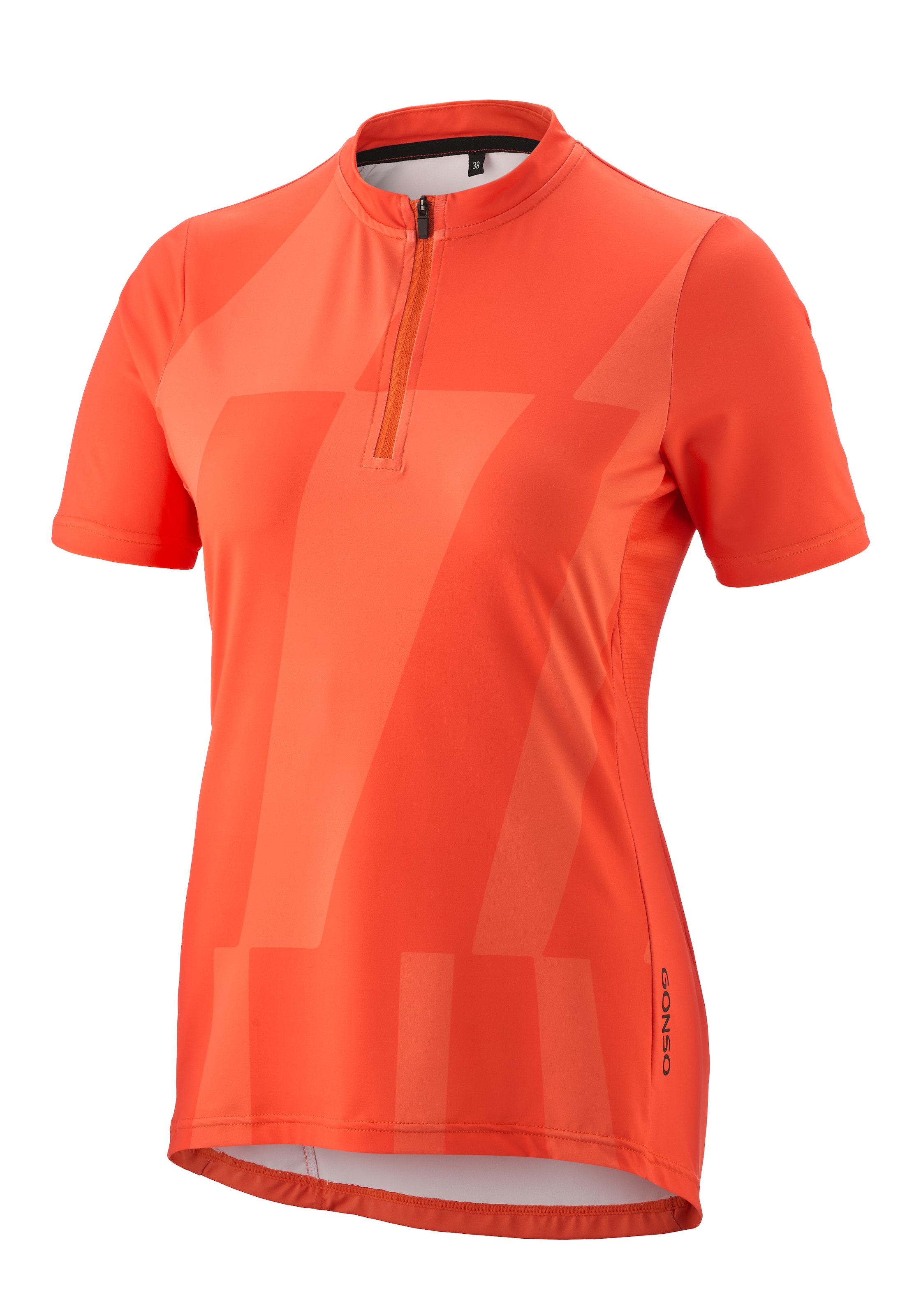 Gonso Maillot de cyclisme »Adventure Jersey Halfzip W« Damen Fahrradtrikot kurzarm, Rückentasche mit RV, Quick-Dry, Slim Fit