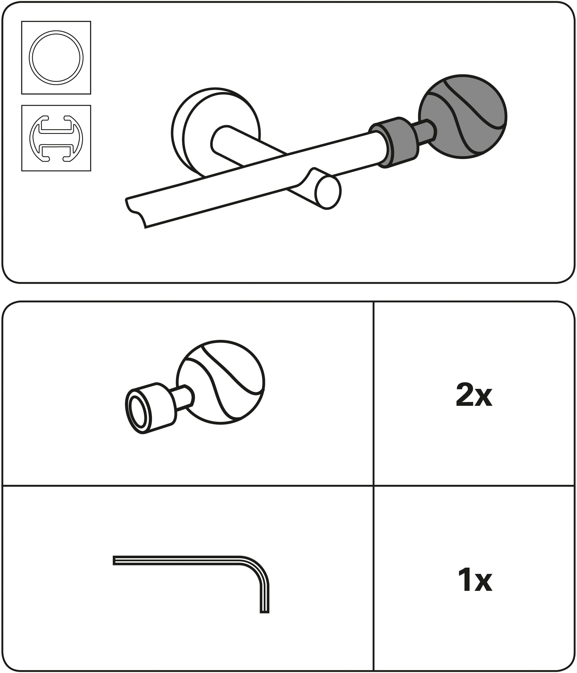 GARDINIA Gardinenstangen-Endstück »Endstück Orbit« Serie Gardinenstange Kira