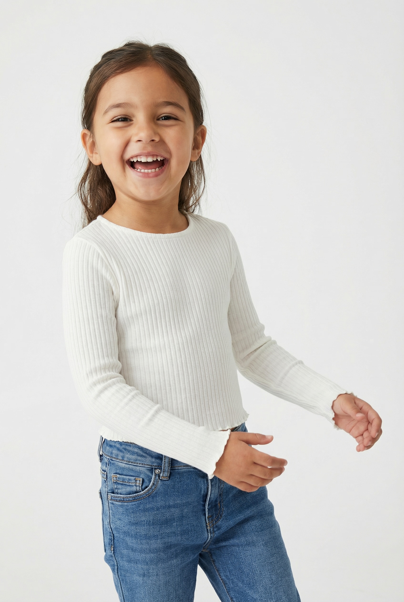 KIDS ONLY T-shirt à manches longues »KOGNELLA L/S O-NECK TOP JRS NOOS« mélange de matériaux