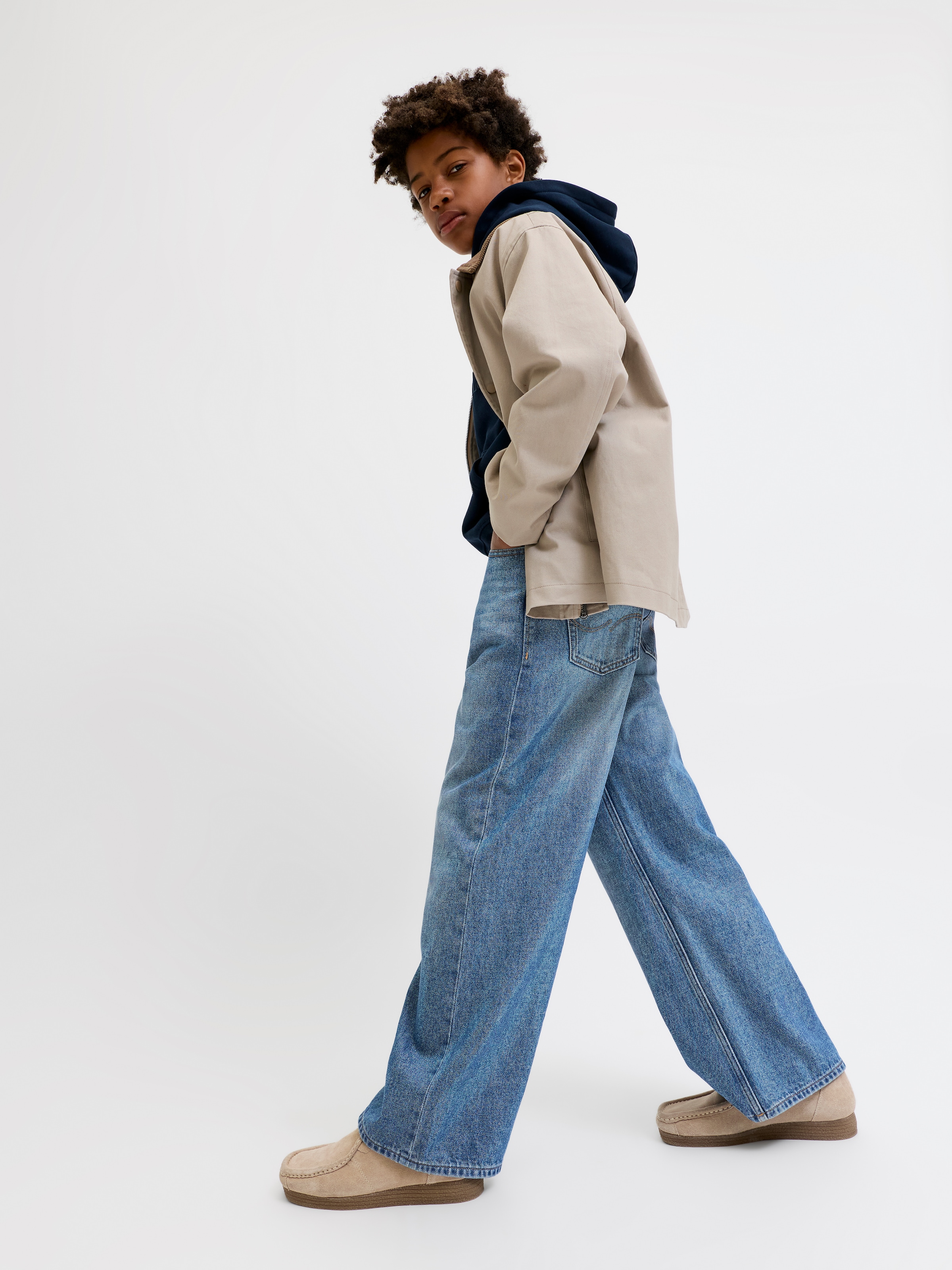 Jack & Jones Junior Weite Jeans »JJIDAVE JJORIGINAL AKM 200 SN JNR« Baumwolle, weit
