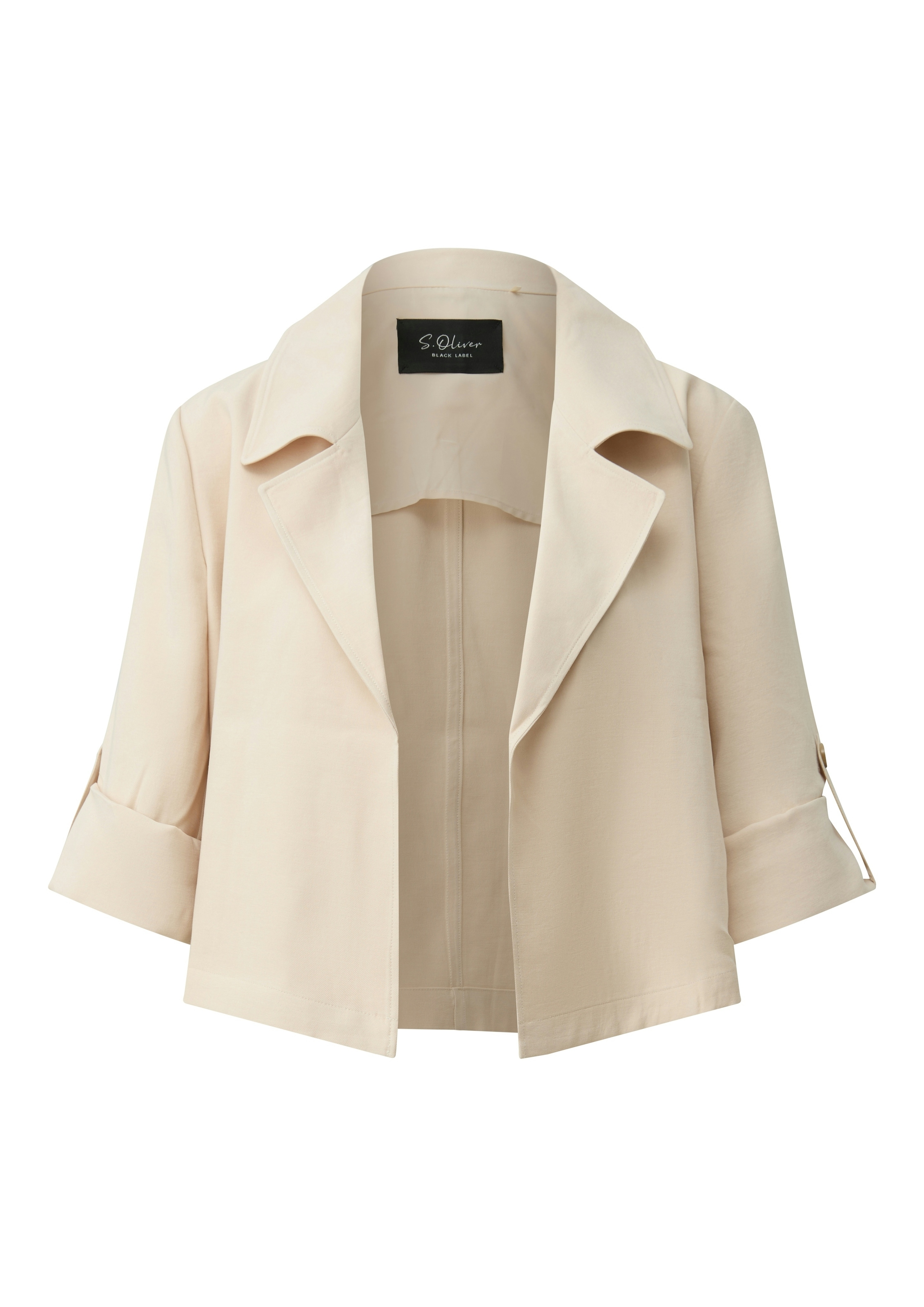 s.Oliver BLACK LABEL Blazer court manches mi-longues sans fermeture