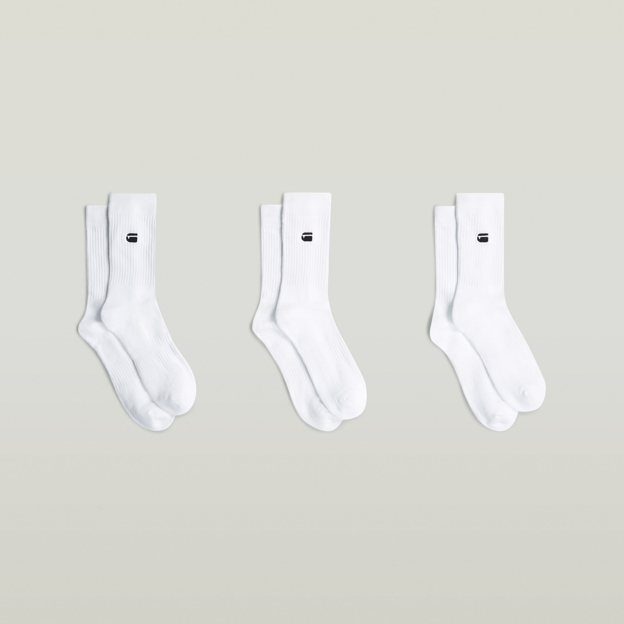 G-STAR Socken »CLAY, 3 PACK SPORTS SOCKS« Packung, 3 Paar tlg. unifarben, mit Labelstickerei