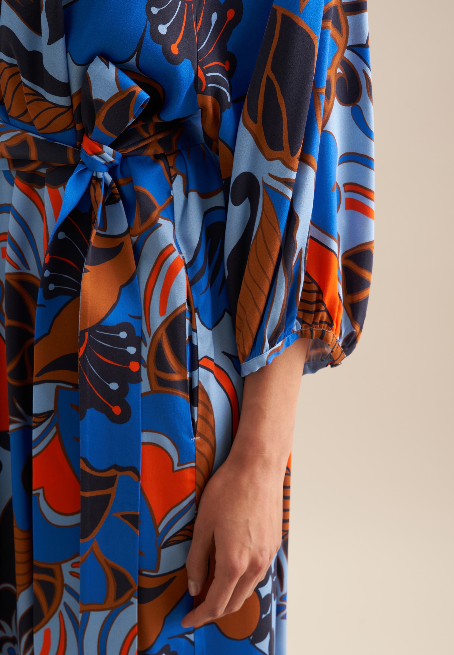 seidensticker Robe d'été »Schwarze Rose« 3/4 Rundhals Floral