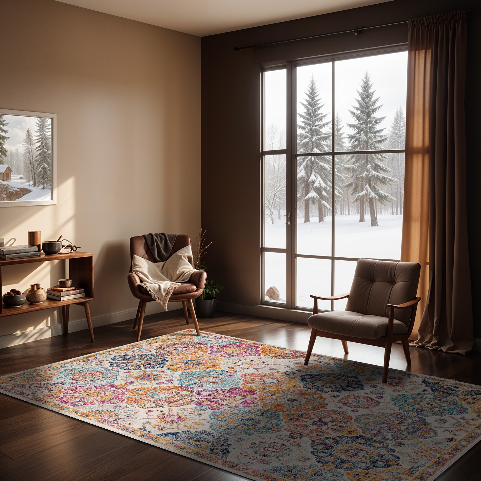 Livabliss Tapis »CUZCO« Rectangulaire 7 mm Höhe Orient-Optik, Vintage Design, Boho Stil, Kurzflor, Wohnzimmer