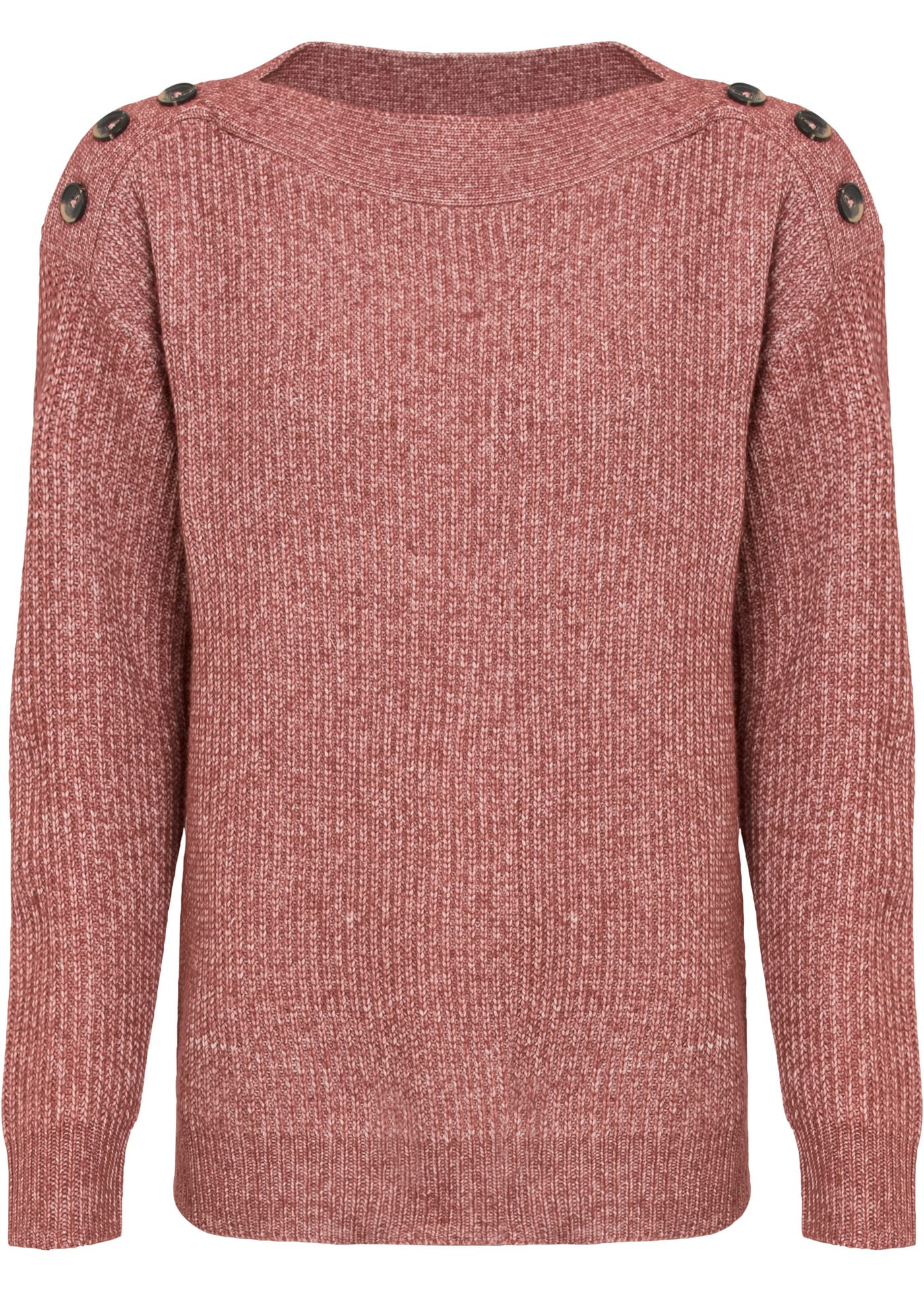bonprix Pull en tricot »Pullover mit Knöpfen« aus Polyester, mit Knopfverzierung, Oversize-Passform