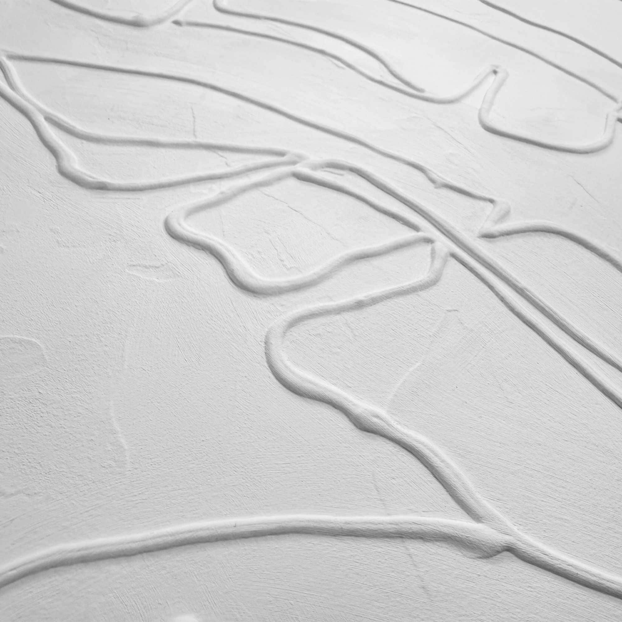 Reinders! Wandbild »Palmblätterrelief« Wohnzimmer - Weiss - MDF - Blumen und Pflanzen - 50x70 cm