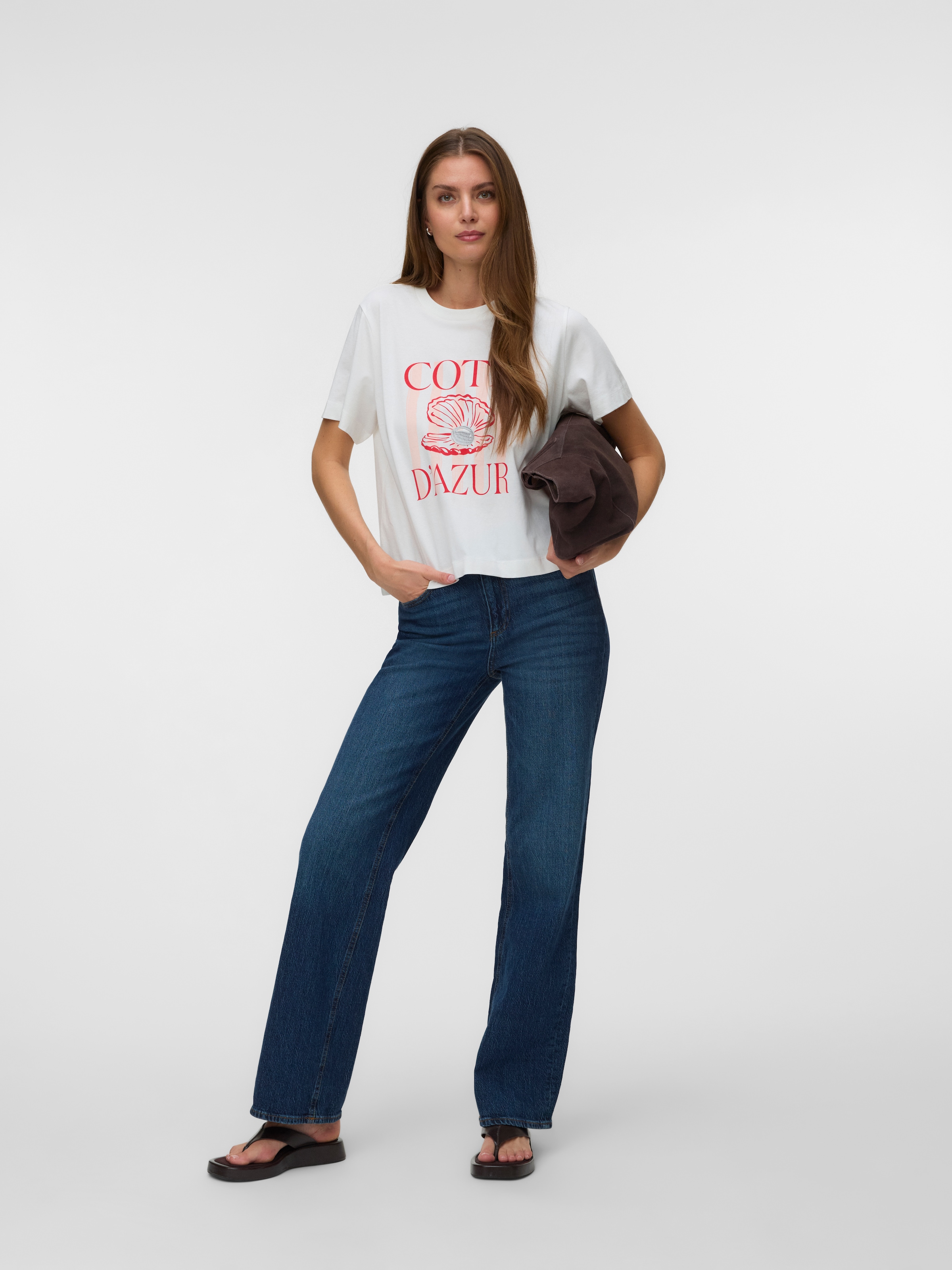 Vero Moda T-shirt »VMGINA METTE SS TOP BOX JRS« Coton
