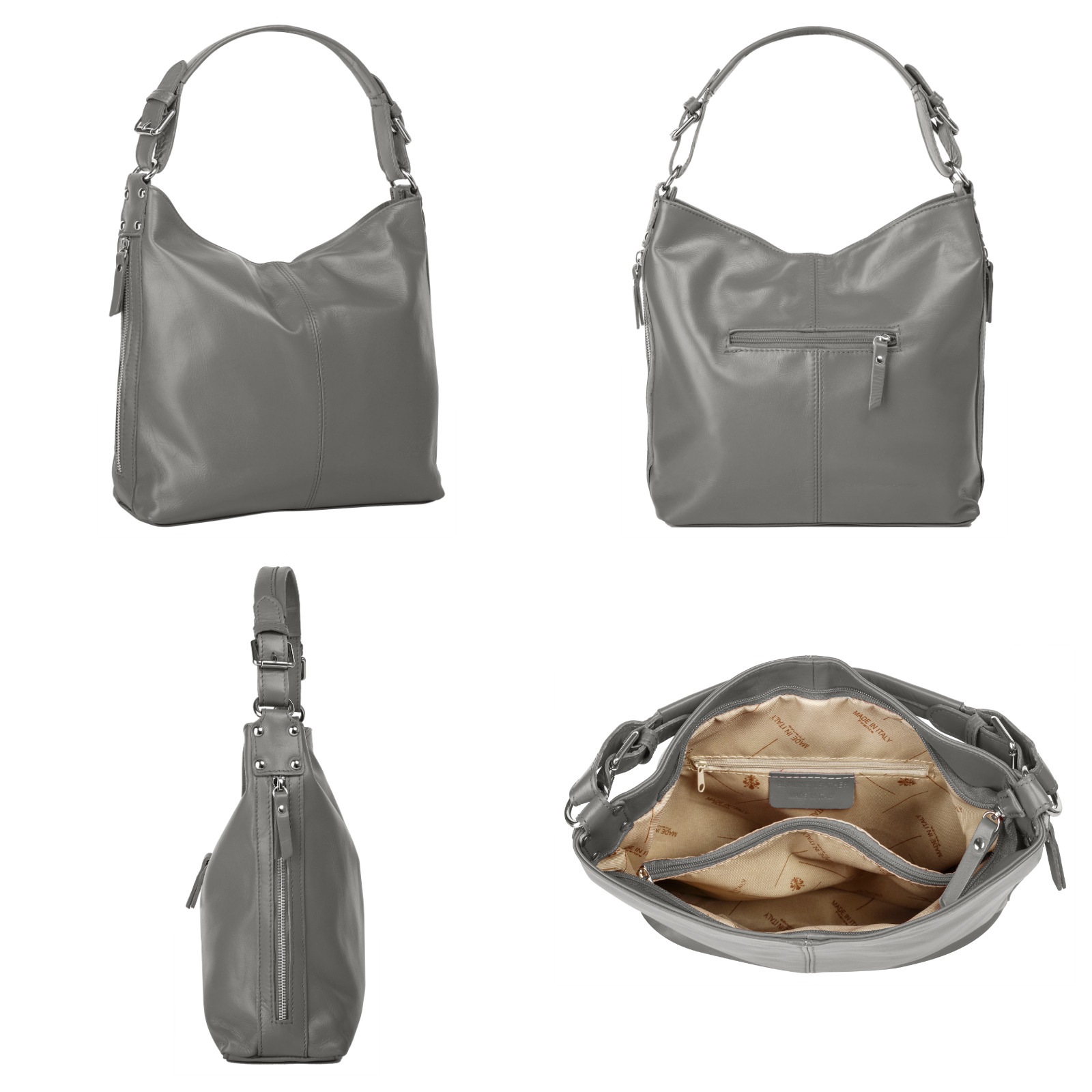 Samantha Look Henkeltasche echt Leder, Made in Italy