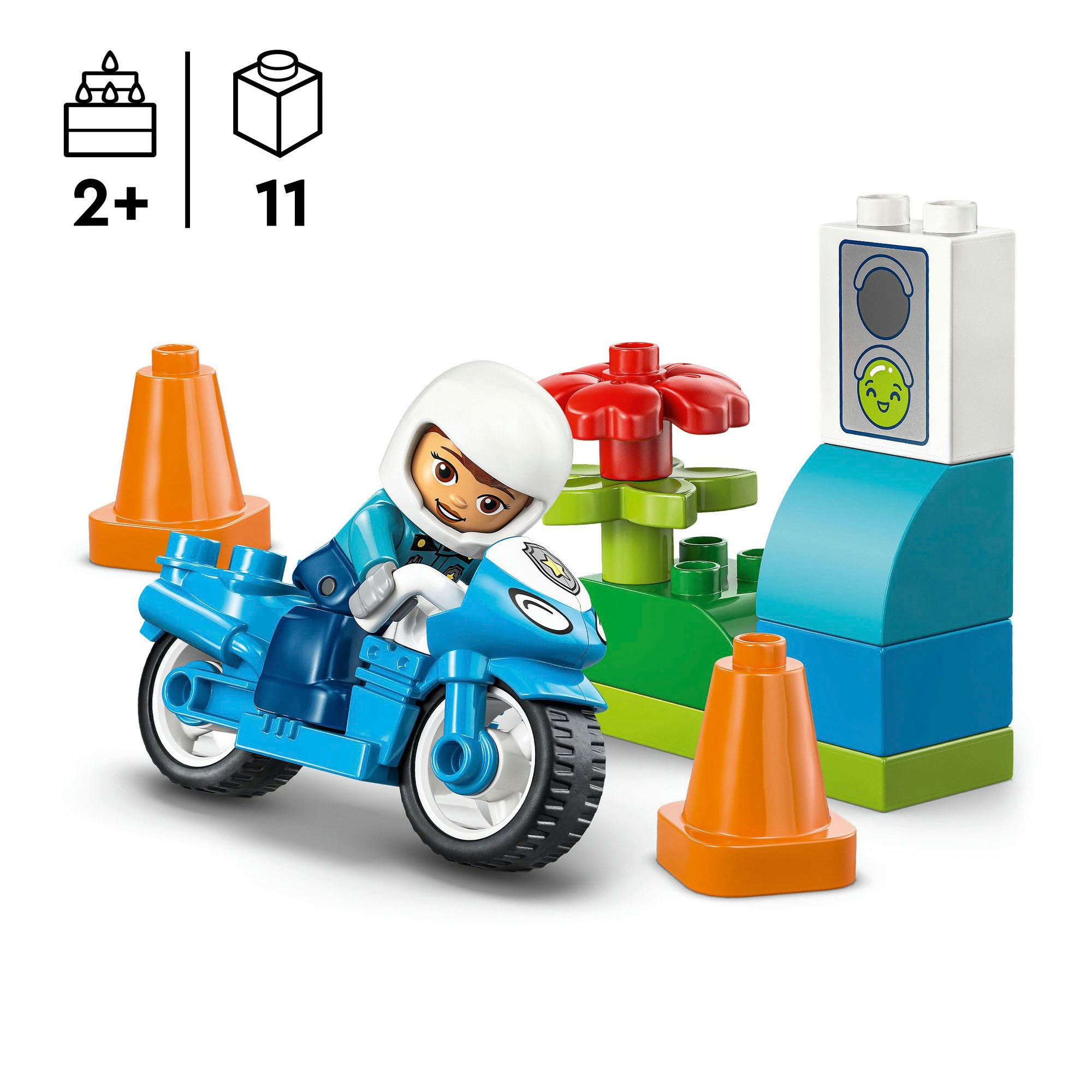 LEGO® Pions de construction »Blaues Polizeimotorrad (10471), LEGO DUPLO Town«