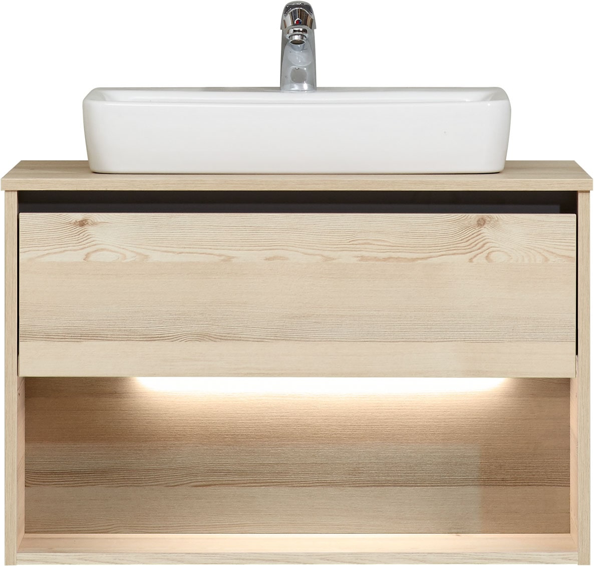Saphir Ensemble de meubles de salle de bain »Keramikaufsatzbecken, Waschtischplatte und Waschtischunterschrank« 3 cuis tlg.