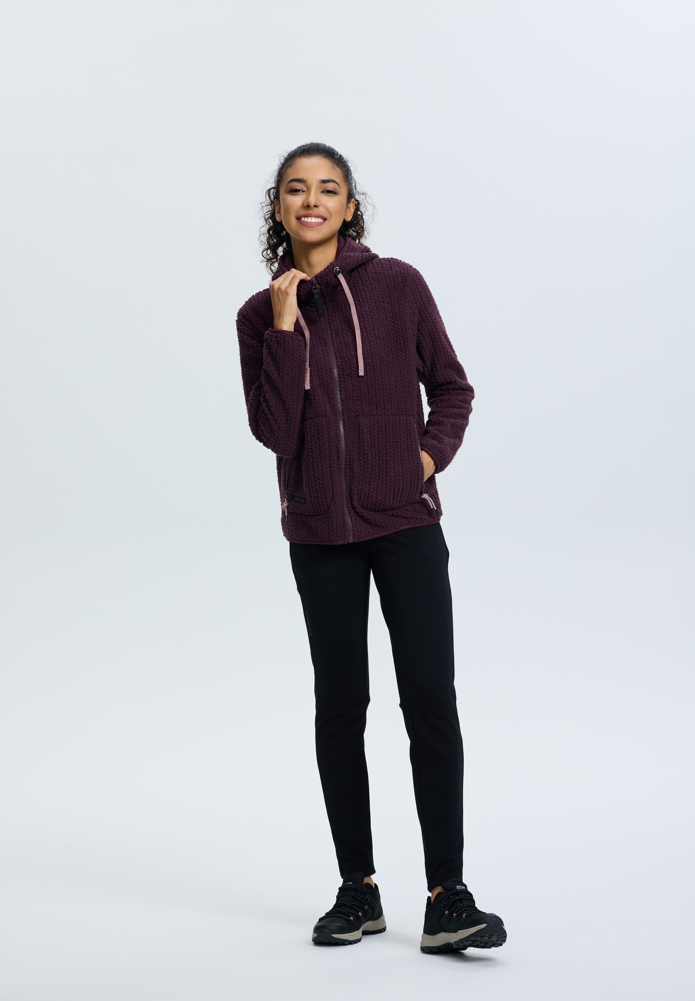 Icepeak Veste en laine polaire »ICEPEAK AALET« mit fester Kapuze und Kordelzügen, mit Reissverschlusstaschen