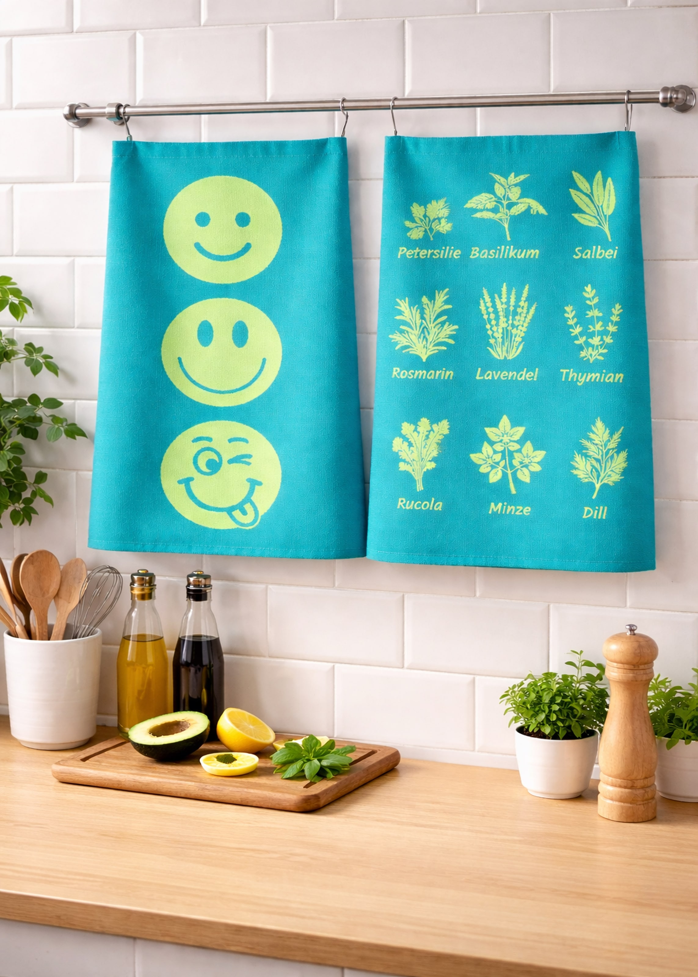 ROSS Chiffon à vaisselle »Kräuter 3er-Pack«