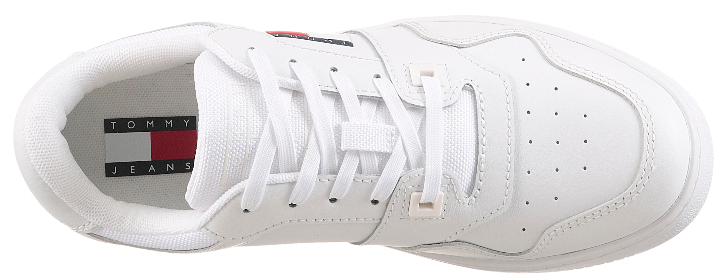 Tommy Jeans Plateausneaker »TJW RETRO BASKET«  , Freizeitschuh, Halbschuh, Schnürer mit seitlicher Logoflagge