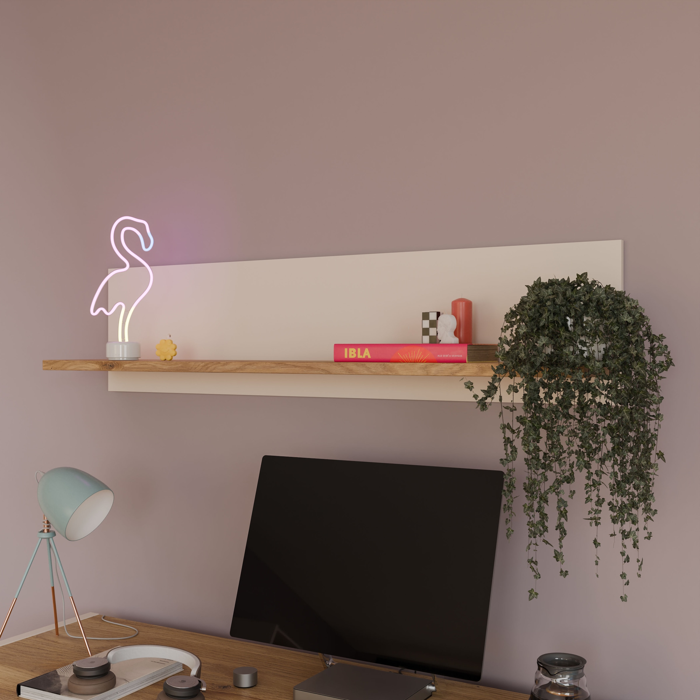 FORTE Tableau mural »Oak Squere« L/H/P 120,4/28,8/21,9