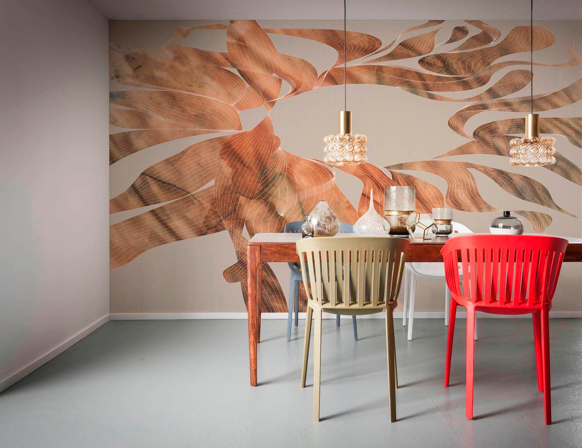 Komar Papier peint intissé »Digitaldruck Vlies -  Autumn Leaves - Grösse 400 x 250 cm« imprimé Wohnzimmer, Schlafzimmer