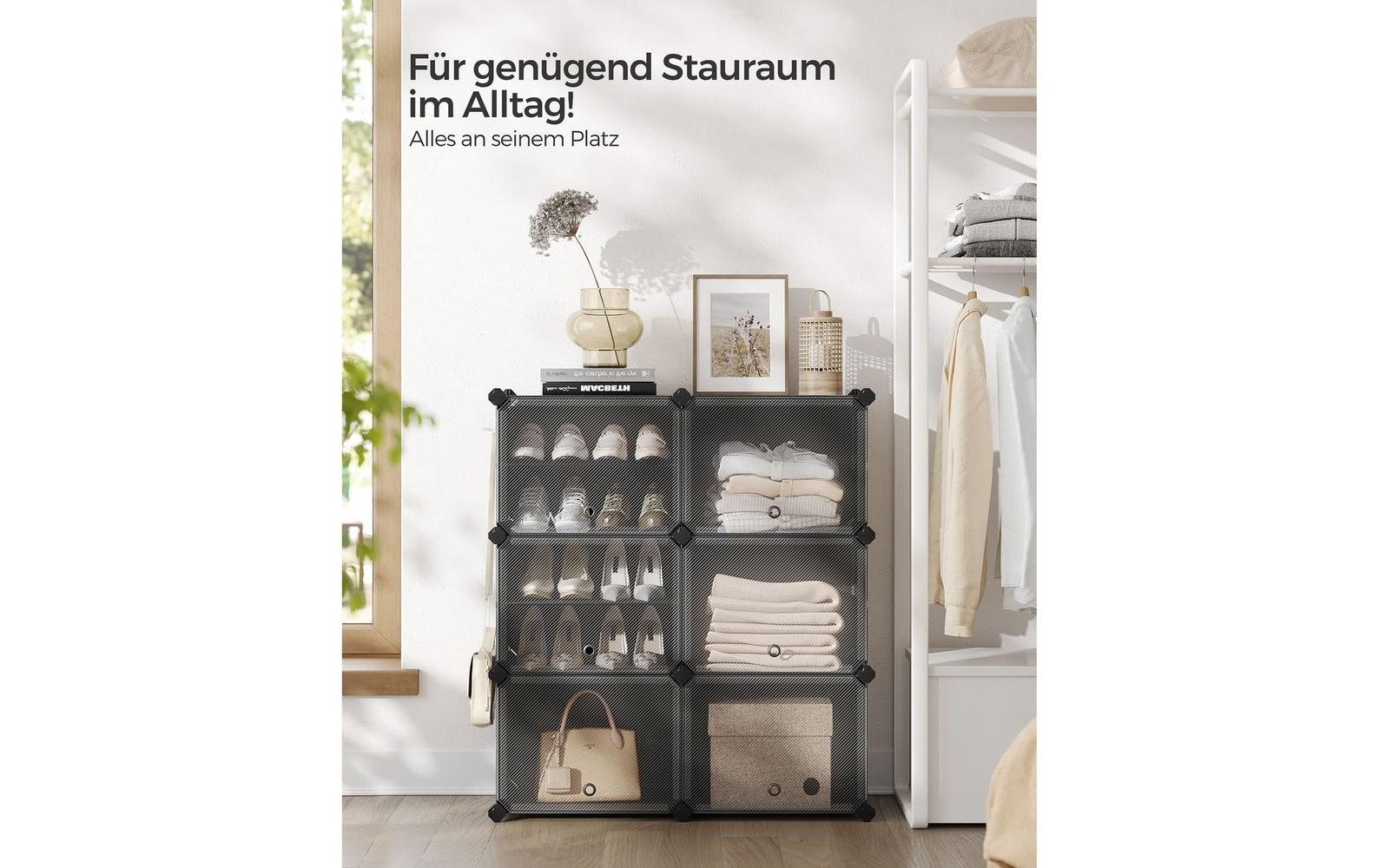 SONGMICS Empileur de chaussures »stapelbar 124 x 94 cm Schwarz«