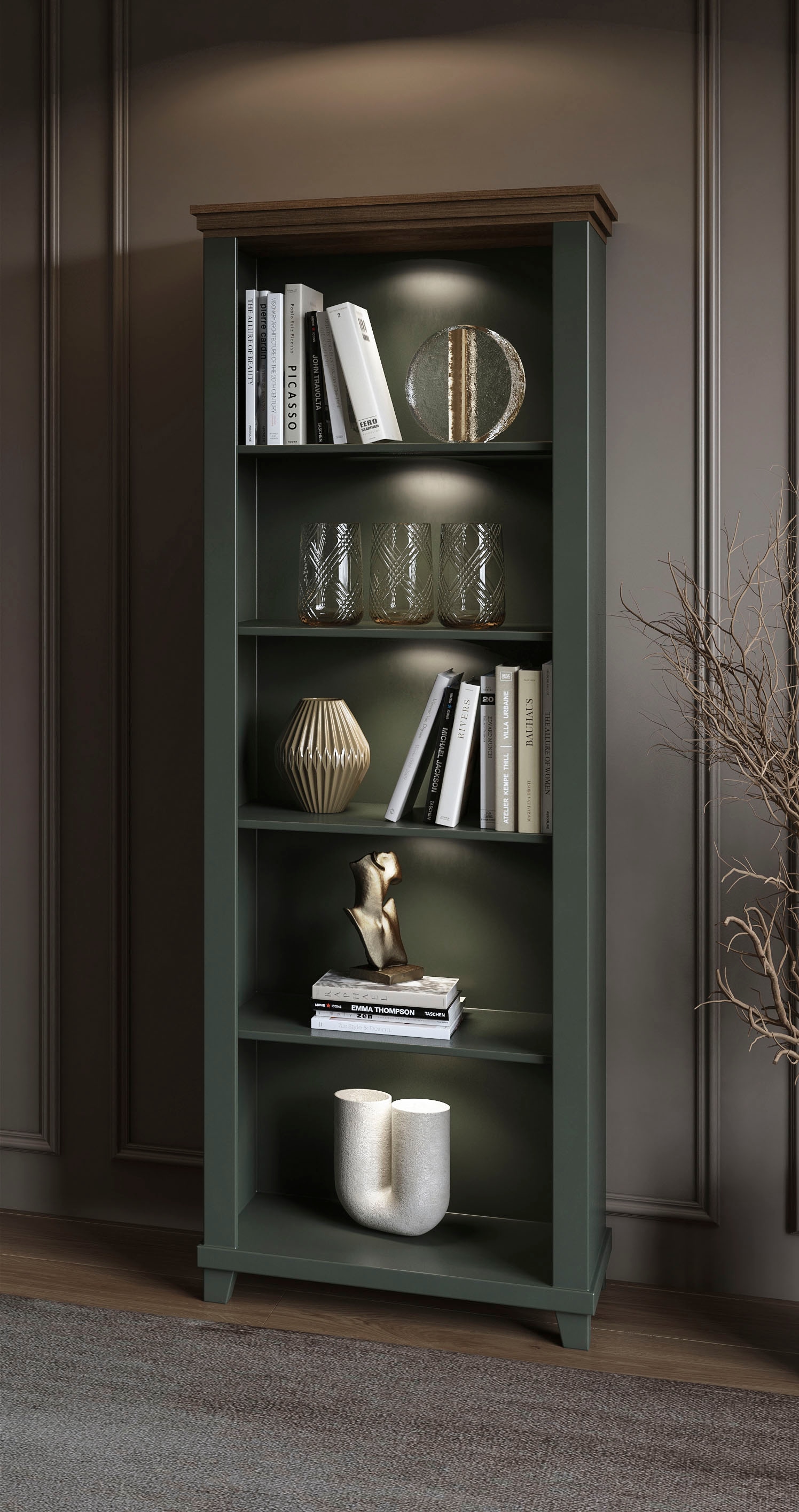 Helvetia Aktenregal »Evora, Breite 71cm, Bücherregal« Bücherschrank mit 5 Fächern, Standregal