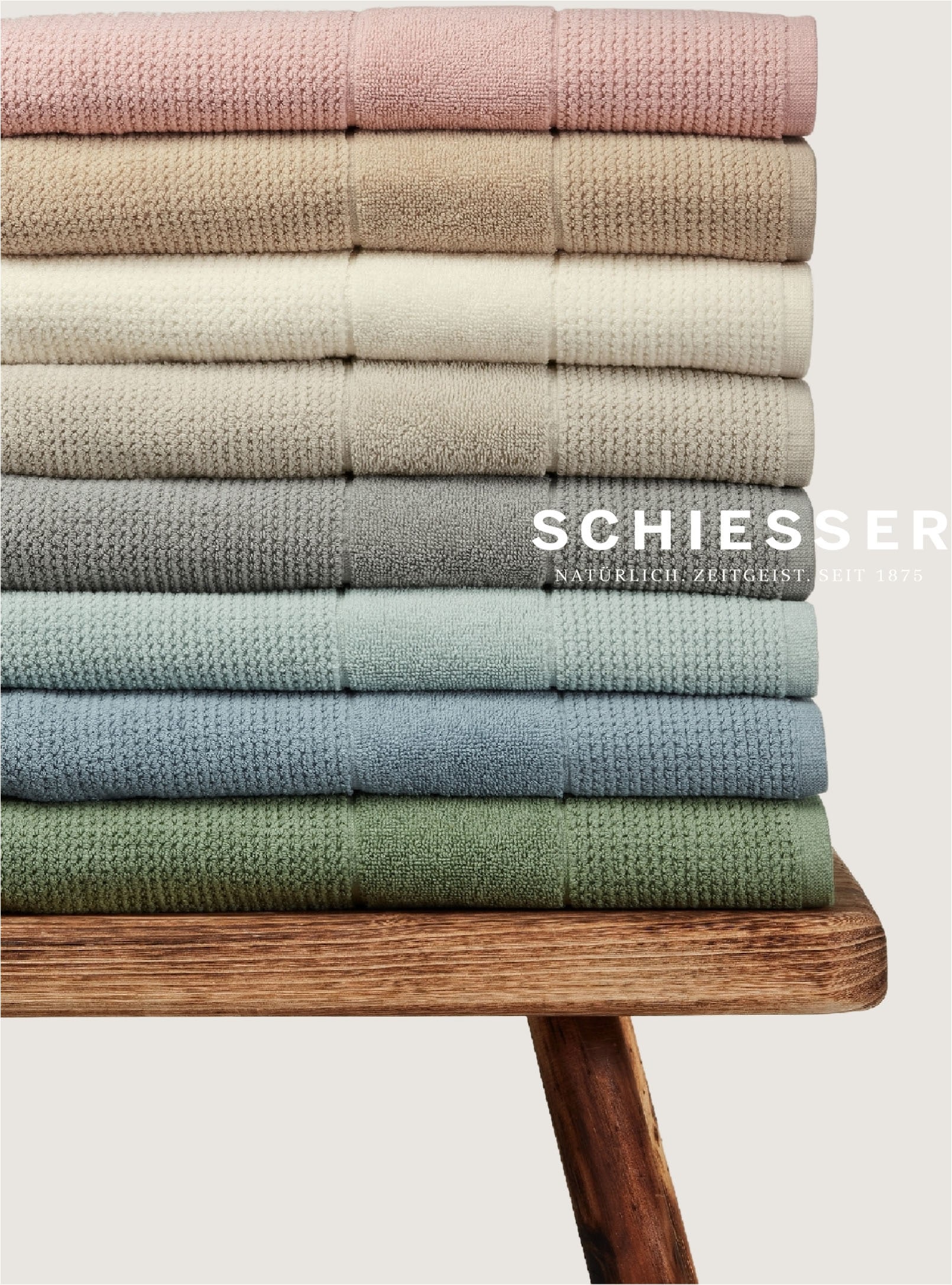 Schiesser Serviette de sauna »Turin in angesagter Reiskornoptik« Made in Green