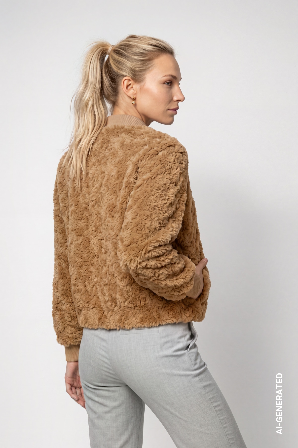 Monari Veste en fausse fourrure »Jacke fake fur« sans capuche Regular fit mit Kunstfell