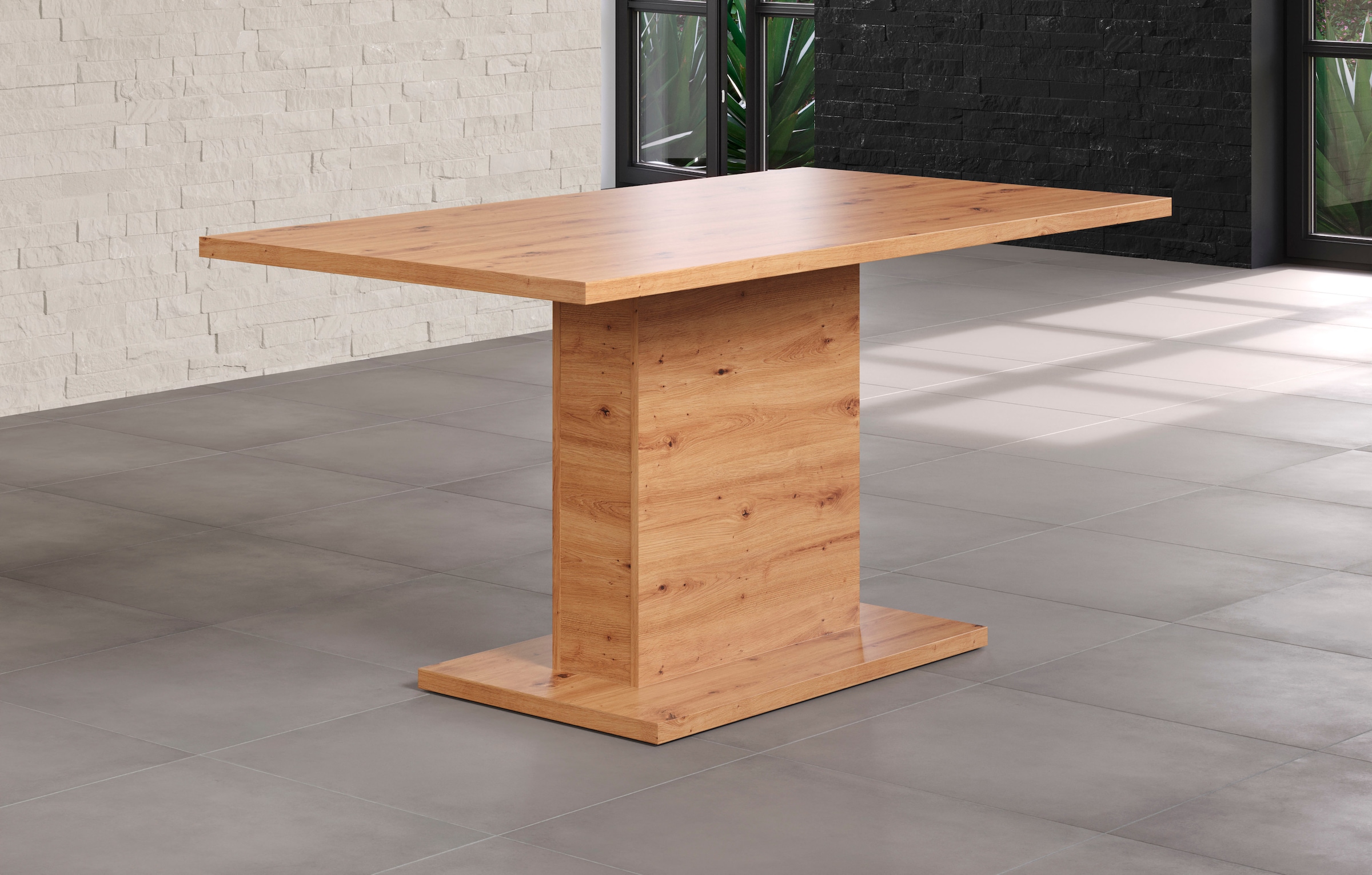 Home affaire Table de salle à manger »Ambres« Säulen-Esstisch - (B/T/H) 160/80/76 cm