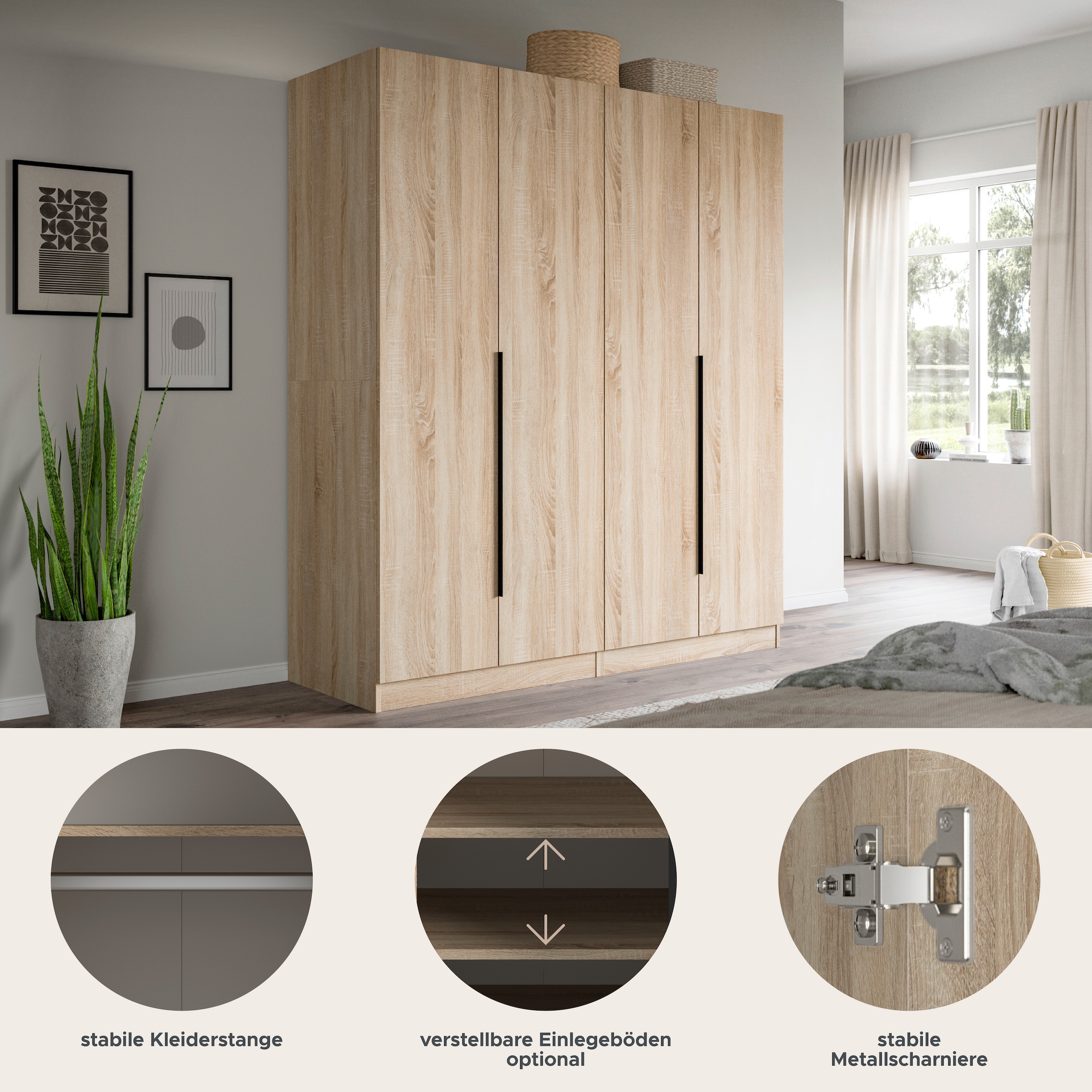 Home affaire Set d'armoires »Skarde moderner Kleiderschrank Schlafzimmerschrank« wähle deine beste Schrank Kombination, 1 cuis tlg.