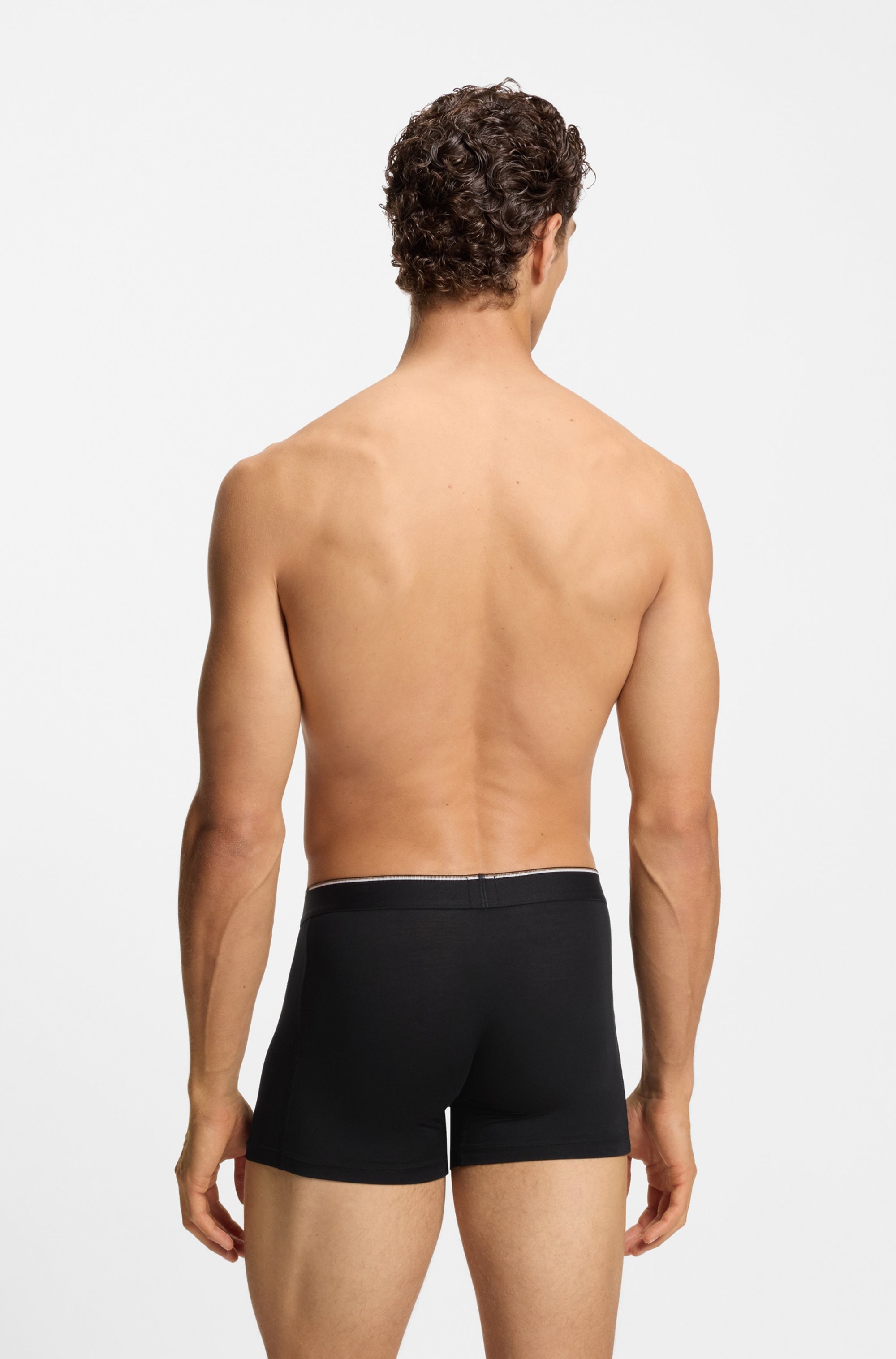 BOSS Boxer »Boxer Brief 3P Bamboo« Packung, 3 Stk. mit Logoschriftzug auf dem Bund