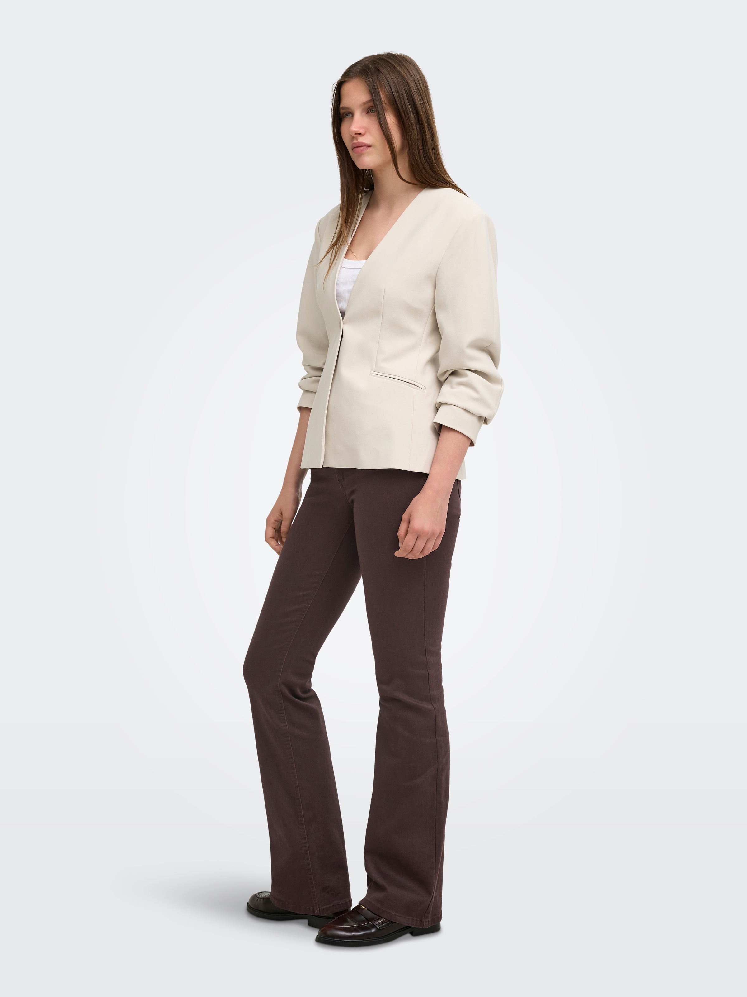 ONLY Pantalon bootcut »ONLBLUSH MID FLARED COLOUR PANT PNT NOOS«  mélange de coton, coupe bootcut