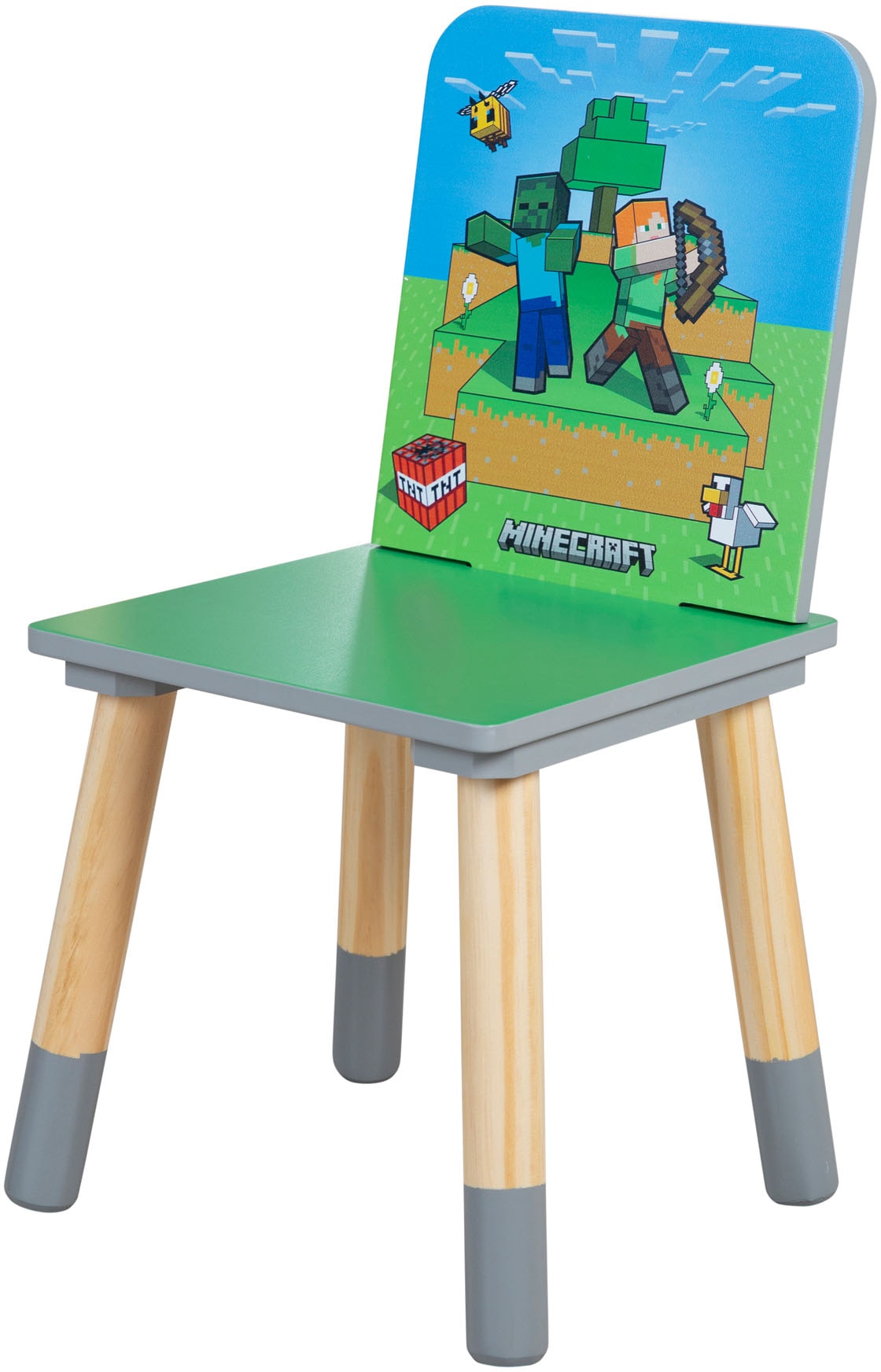 Phoenix Ensemble de sièges pour enfants »Minecraft Sitzgruppe« 3 pièces tlg. ensemble table avec 2 chaises