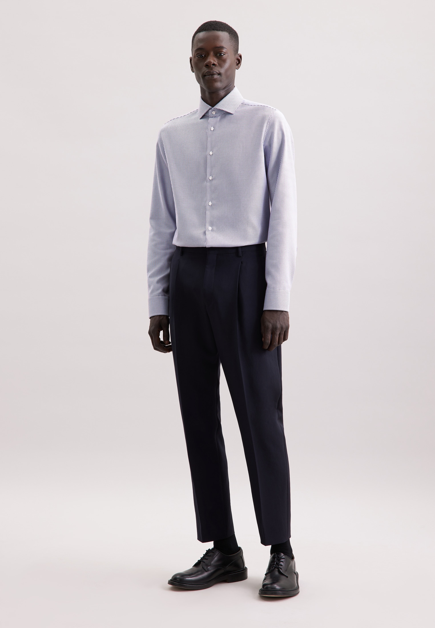 seidensticker Chemise d'affaires »Schwarze Rose« Slim 1/1 Kentkragen Pepita