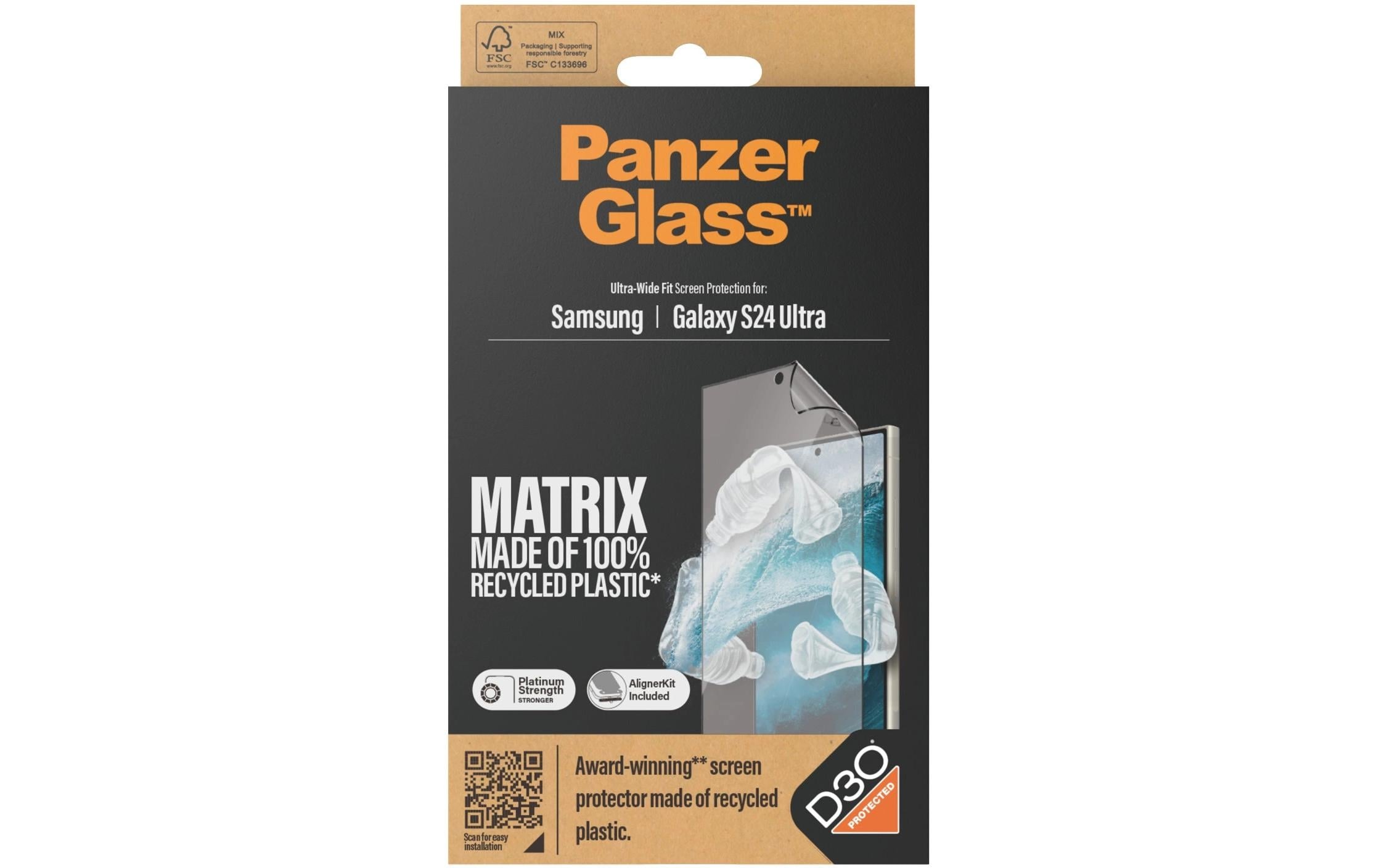PanzerGlass Verre de protection d'écran »Ultra Wide Fit D3O PET Galaxy S24 Ultra« für Galaxy S24 Ultra 1 cuis tlg.