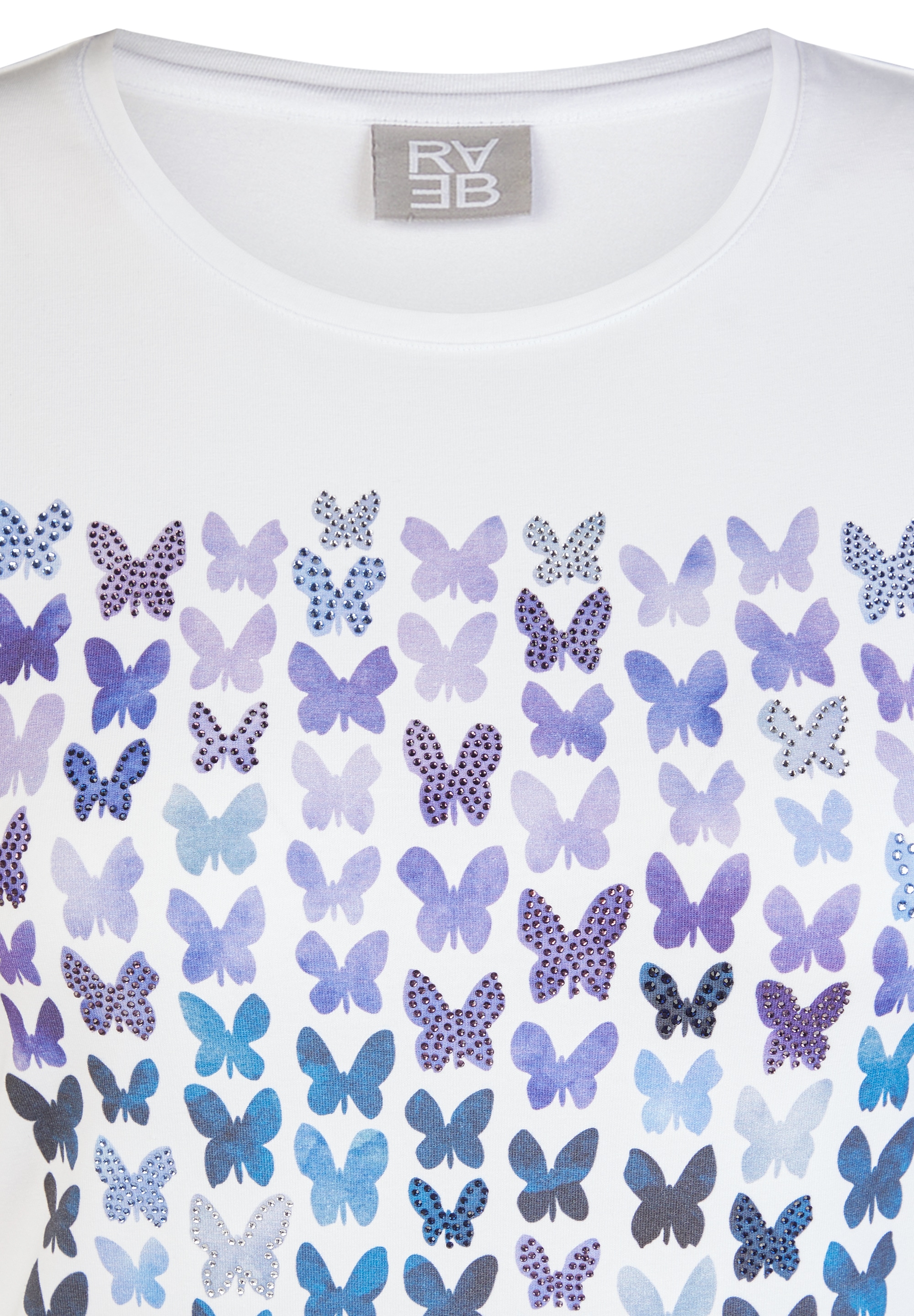 Rabe T-shirt mit Schmetterling Print