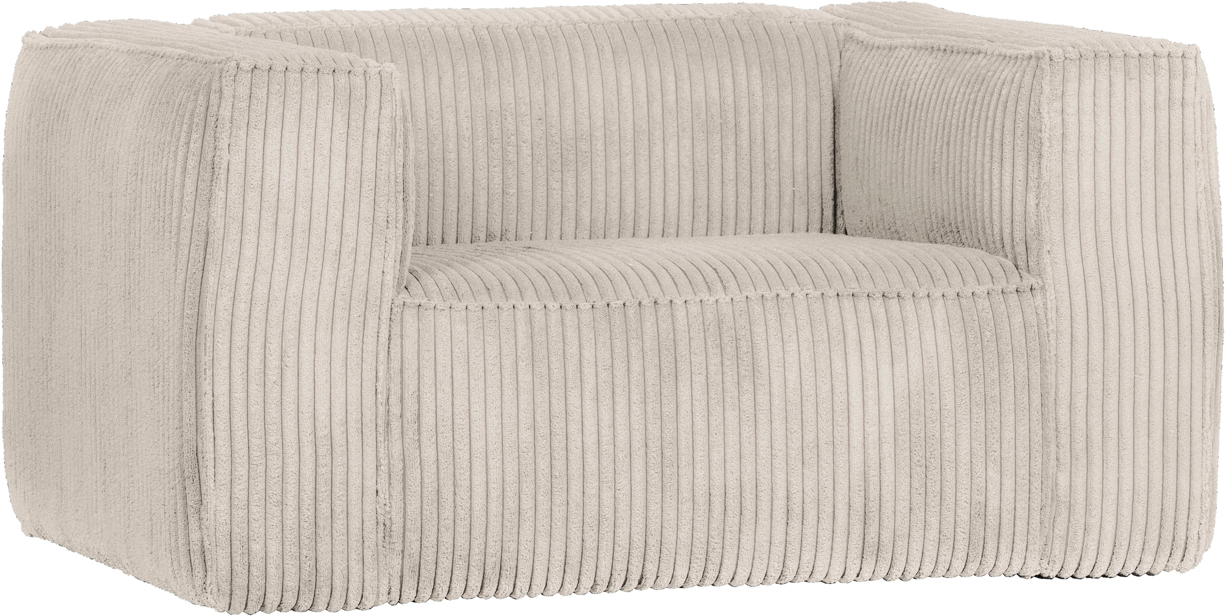 WOOOD Fauteuil lounge »Bean mit Split-Rippenbezug und Armlehnen B 146 x T 98 x H 74 cm« haute résistance à l'usure, imprégnation Téflon, capacité de charge 100 kg