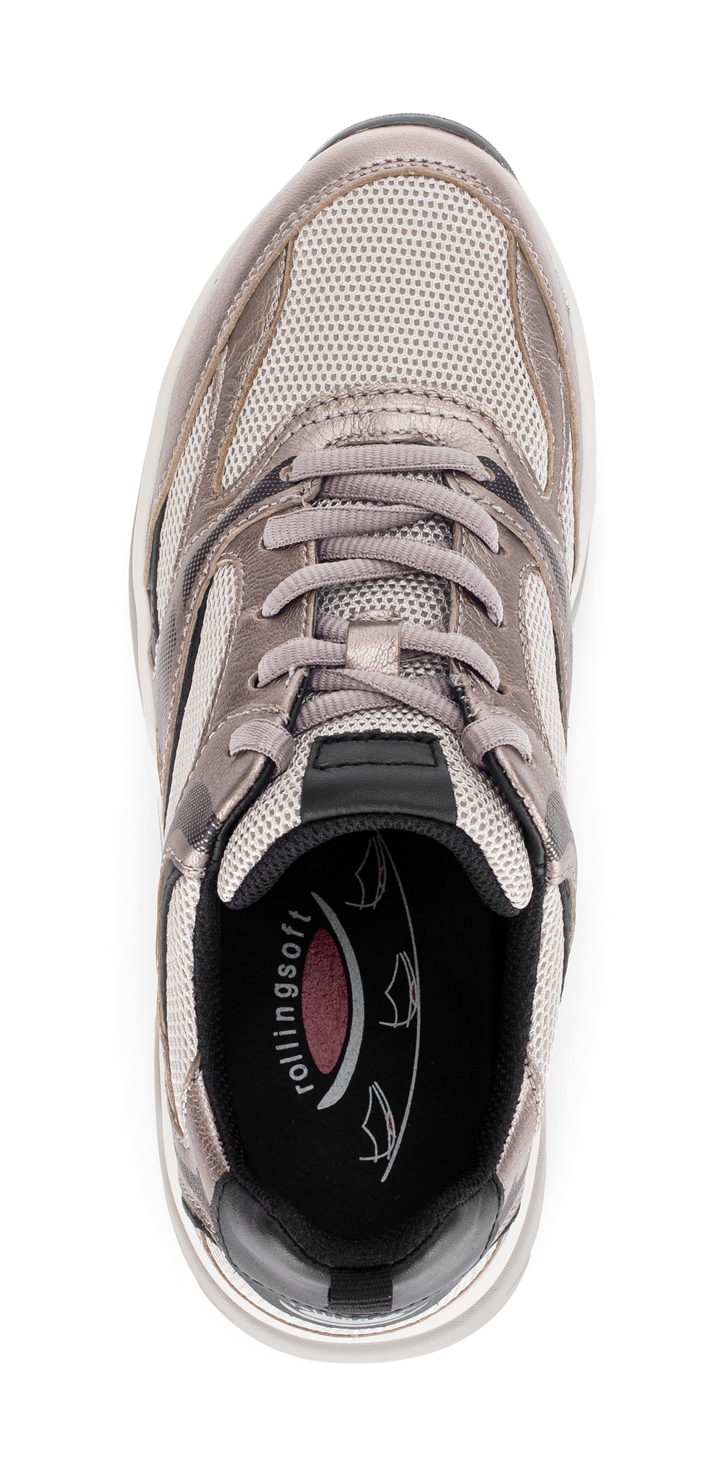 rollingsoft Baskets compensées  chaussure de loisir, chaussure basse, chaussure à lacets avec semelle intérieure amovible