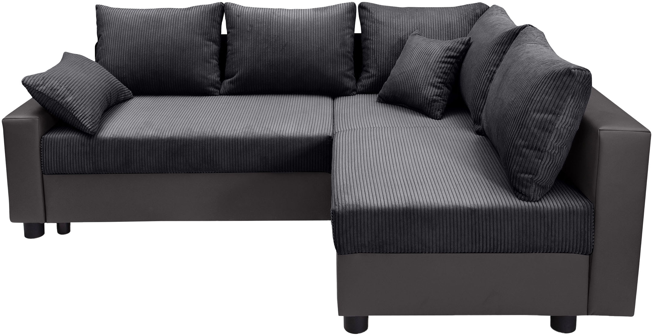 COLLECTION AB Canapé d'angle »Parma L-Form, B: 224 cm« fonction couchage, coffre de rangement et 2 coussins décoratifs, ressort ensaché