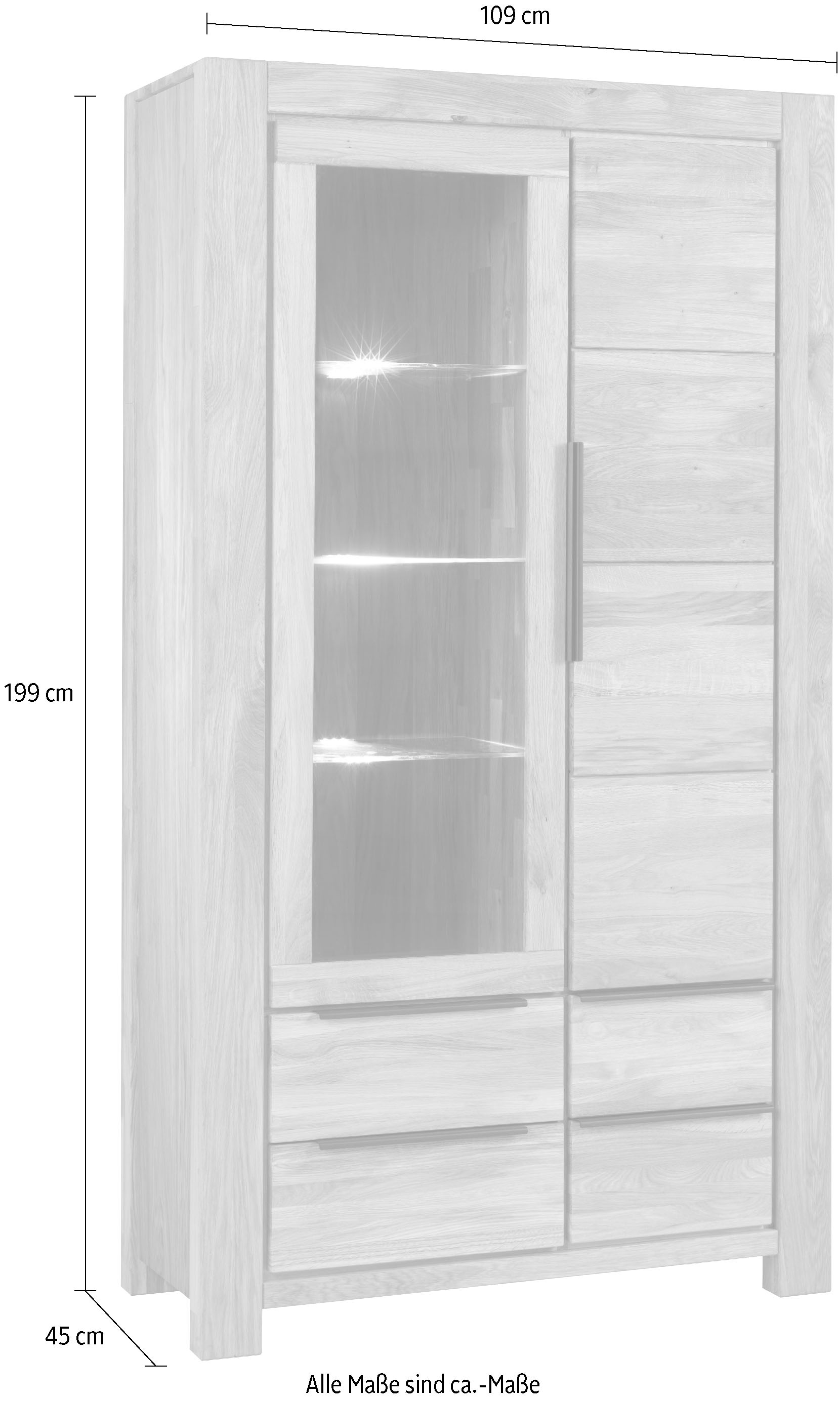 Home affaire Vitrines Schubladen mit Selbsteinzug, Türen mit Dämpfern für sanftes Schliessen