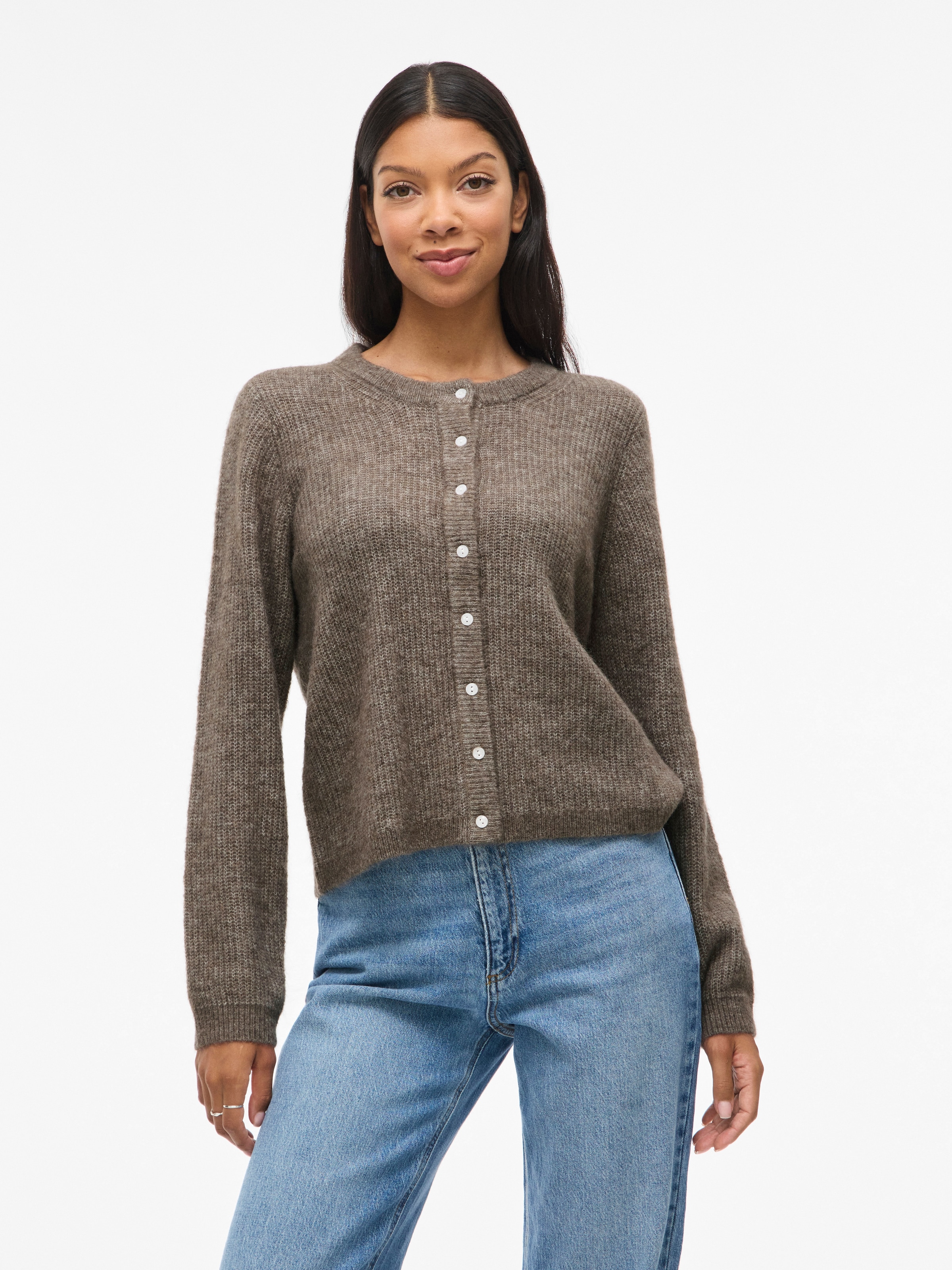 Vila Veste en tricot »VILORY O-NECK L/S KNIT CARDIGAN-NOOS« Materialmix, regular fit