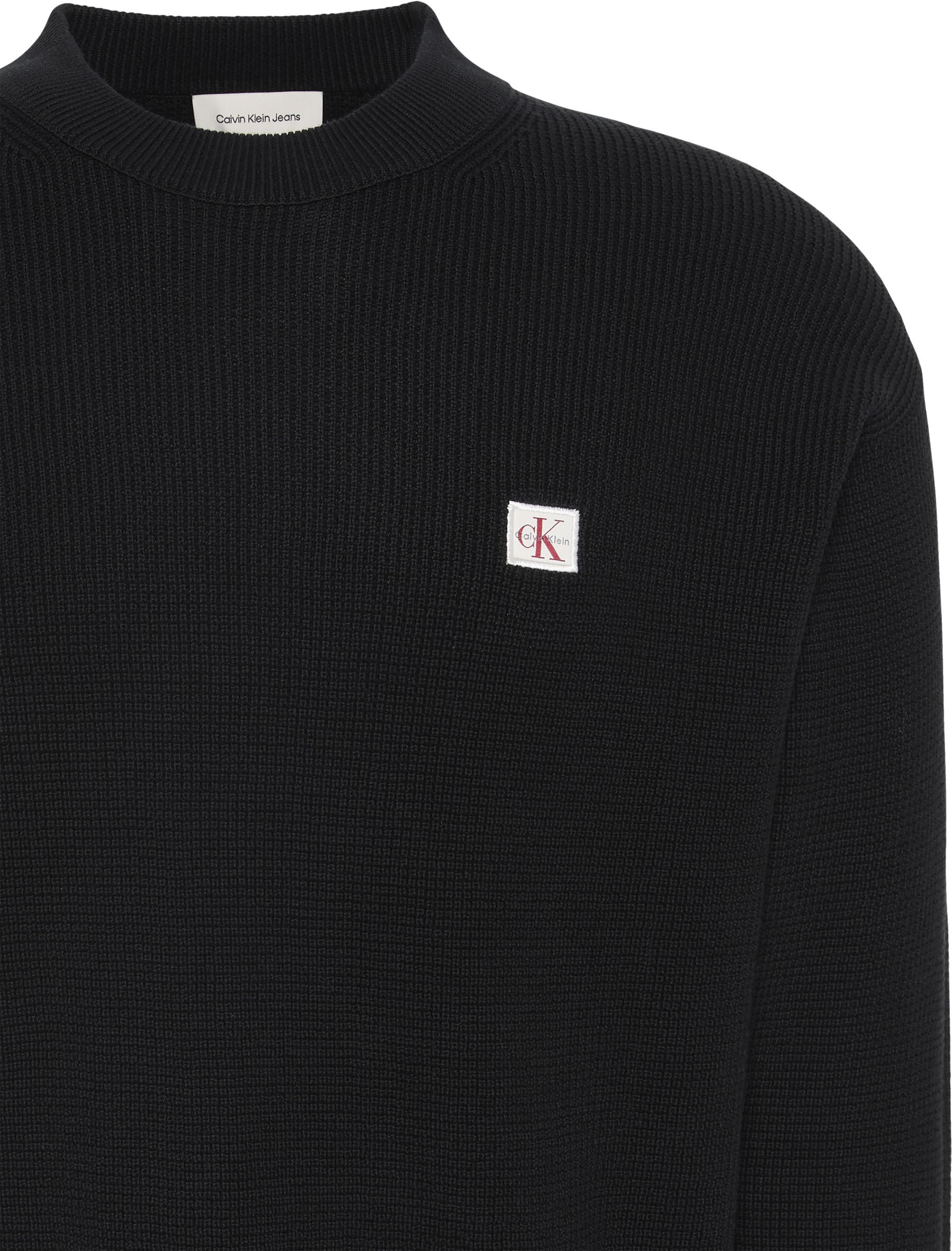 Calvin Klein Jeans Pull à col rond »LS EZ COTTON WAFFLE CRWNK SWTR 9« Rundhalsausschnitt, regular fit