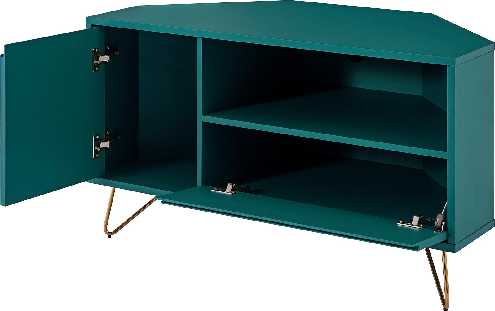 SalesFever TV-Board »Bolton Moderne TV-Eckkommode« Ecklösung, TV-Kommode matt lackiert, Push-to-open Funktion