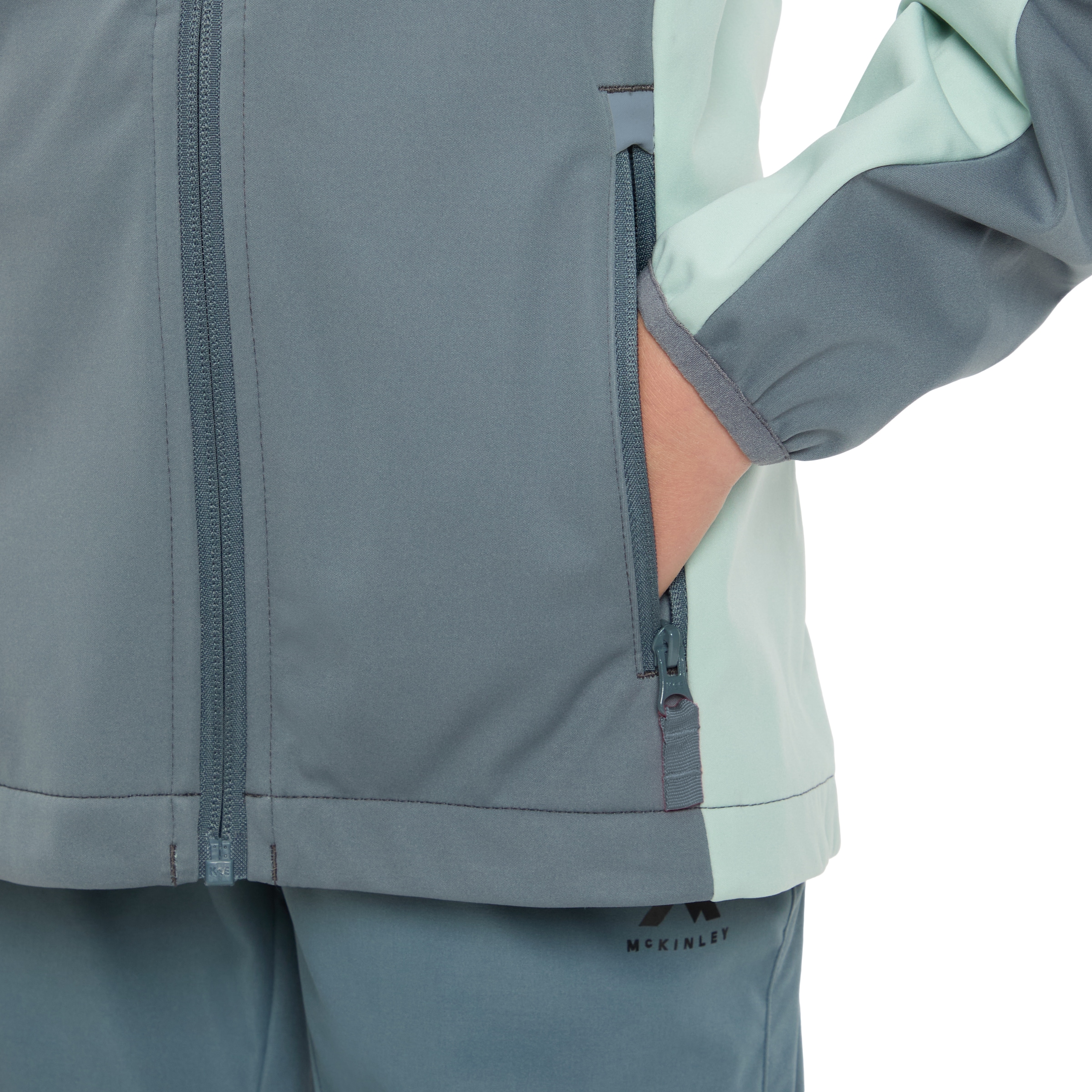 McKINLEY Outdoorjacke »DA.-UNTERJACKE ABE LT G« mit Kapuze mit kontrastfarbigen Einsätzen und Reissverschlüssen