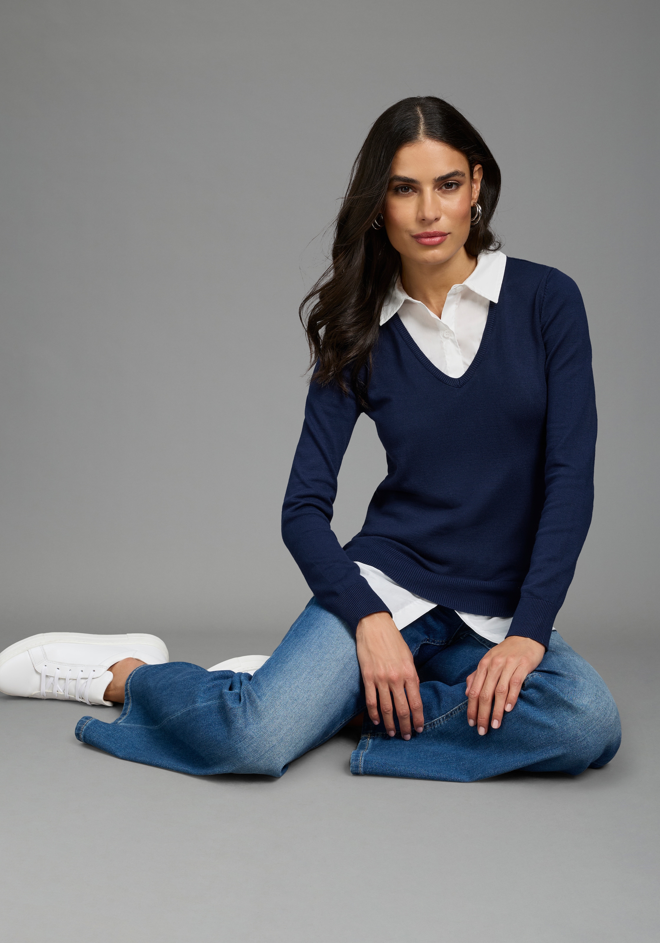 Laura Scott 2-in-1-Pullover »mit Bluseneinsatz« aus angenehmer Viskosemischung