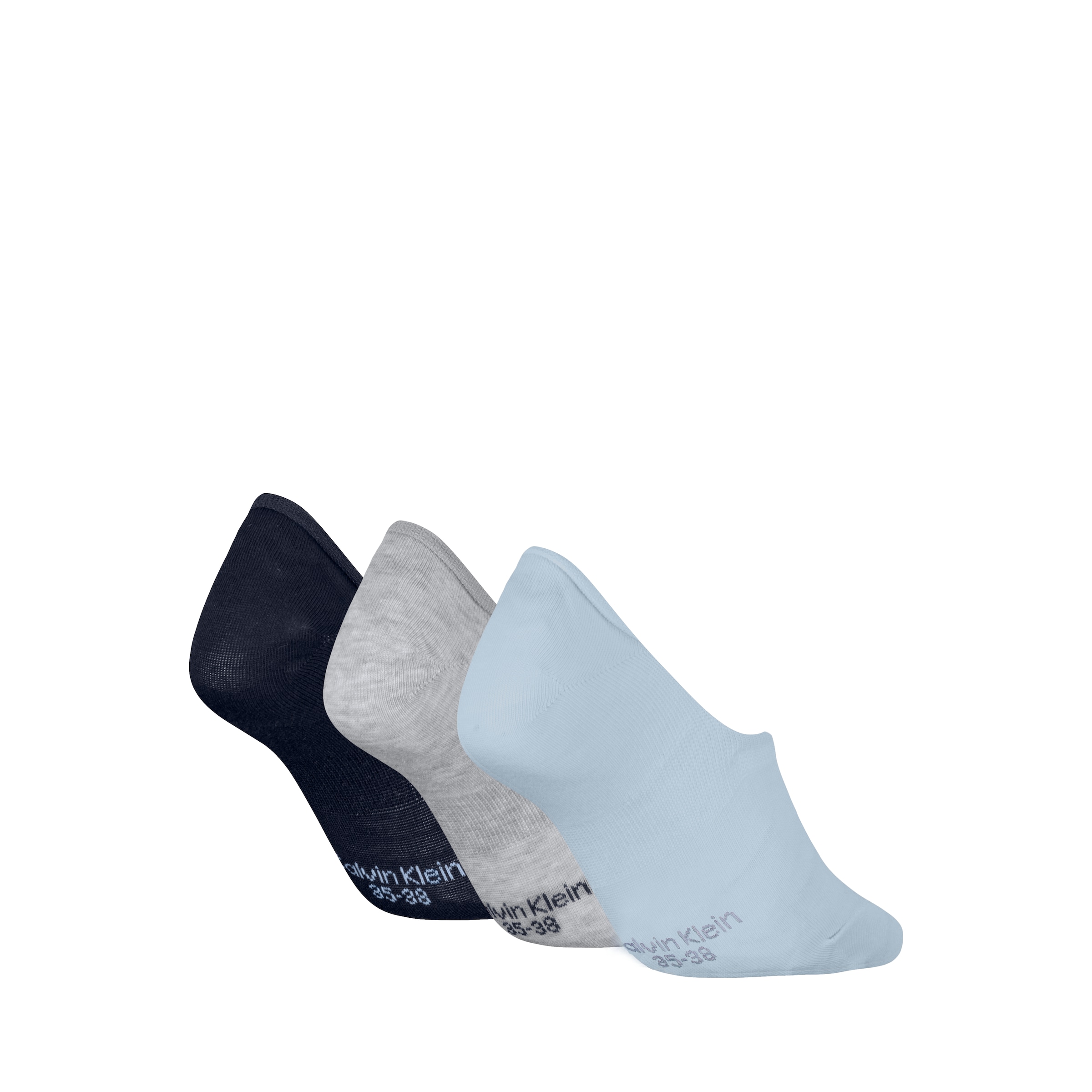 Calvin Klein Füsslinge »CK WOMEN FOOTIE MC« 3 Paar,  Antirutsch Noppen im Fersenbereich, Cotton-Mix, elastisch