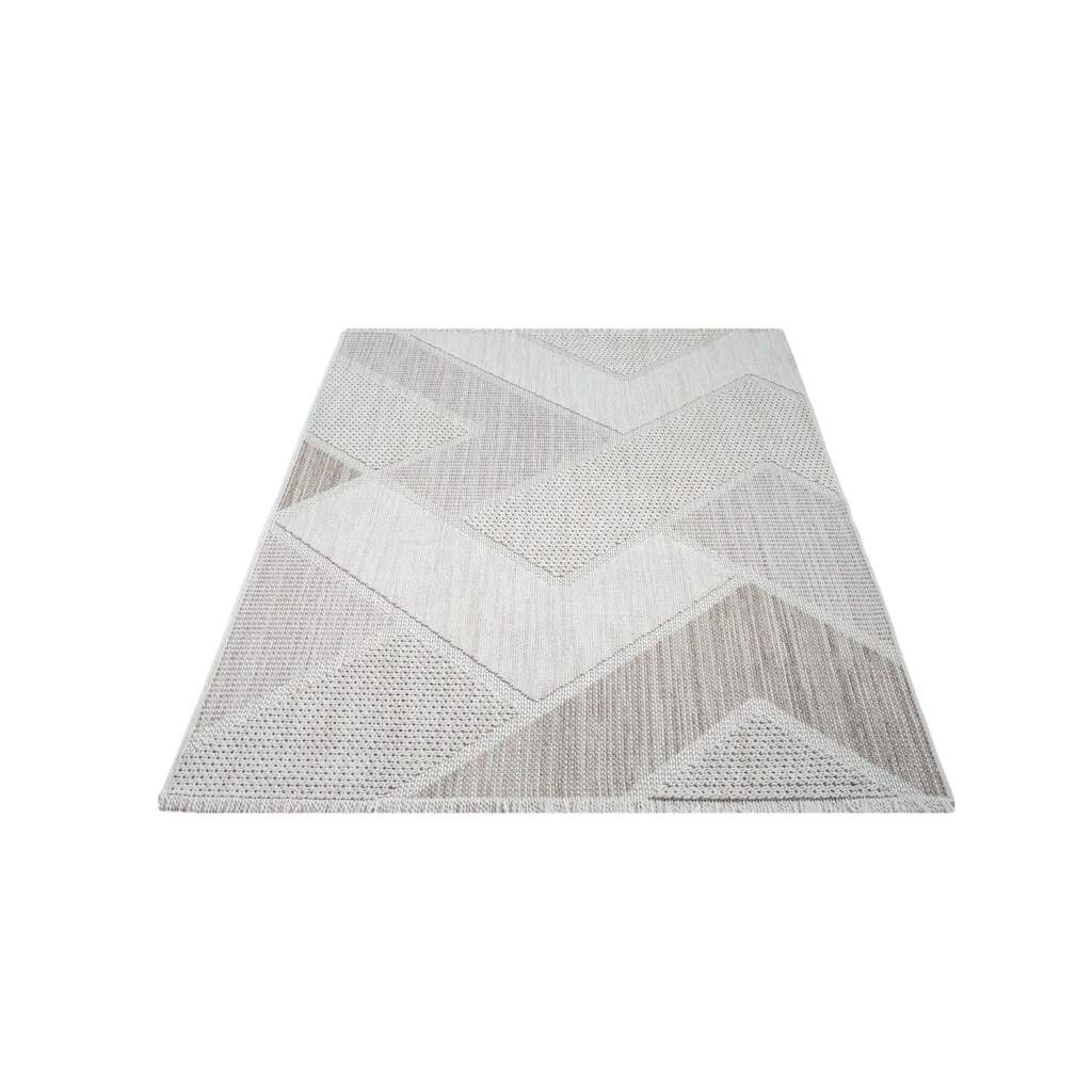Carpet City Teppich »LINDO 8877« rechteckig 11 mm Höhe Kurzflor, Hochtief-Muster/ 3D-Effekt, Fransen, Boho-Stil, Wohnzimmer