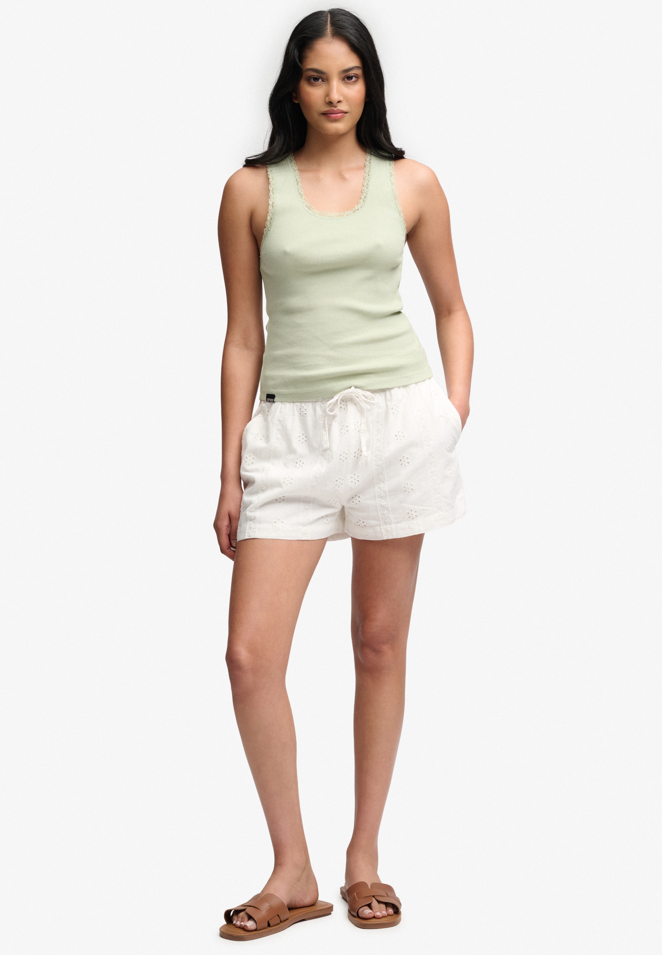 Superdry Short »COTTON BRODERIE BEACH SHORTS«  avec jolie broderie ajourée